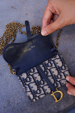 DIOR Nano Oblique Saddle Pochette
