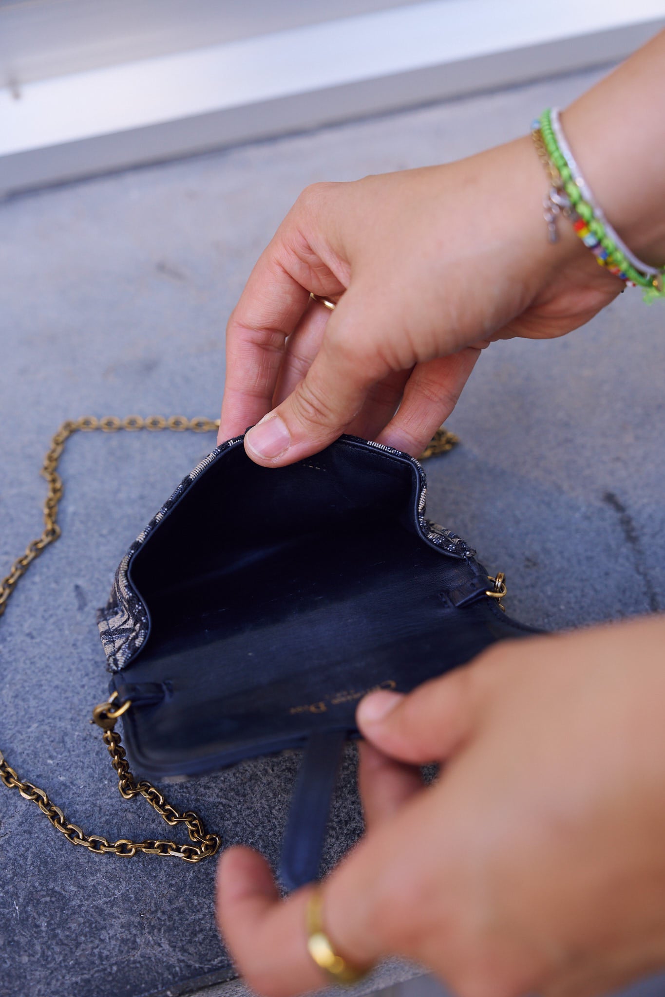 DIOR Nano Oblique Saddle Pochette