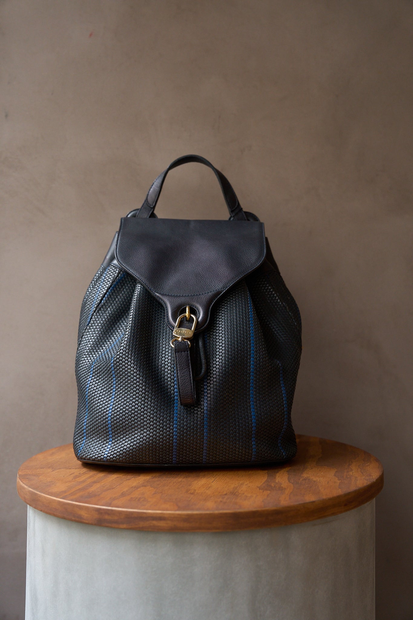 Delvaux Backpack Le Soleil Toile de cuir – Navy & Cobalt