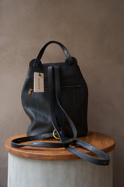 Delvaux Backpack Le Soleil Toile de cuir – Navy & Cobalt