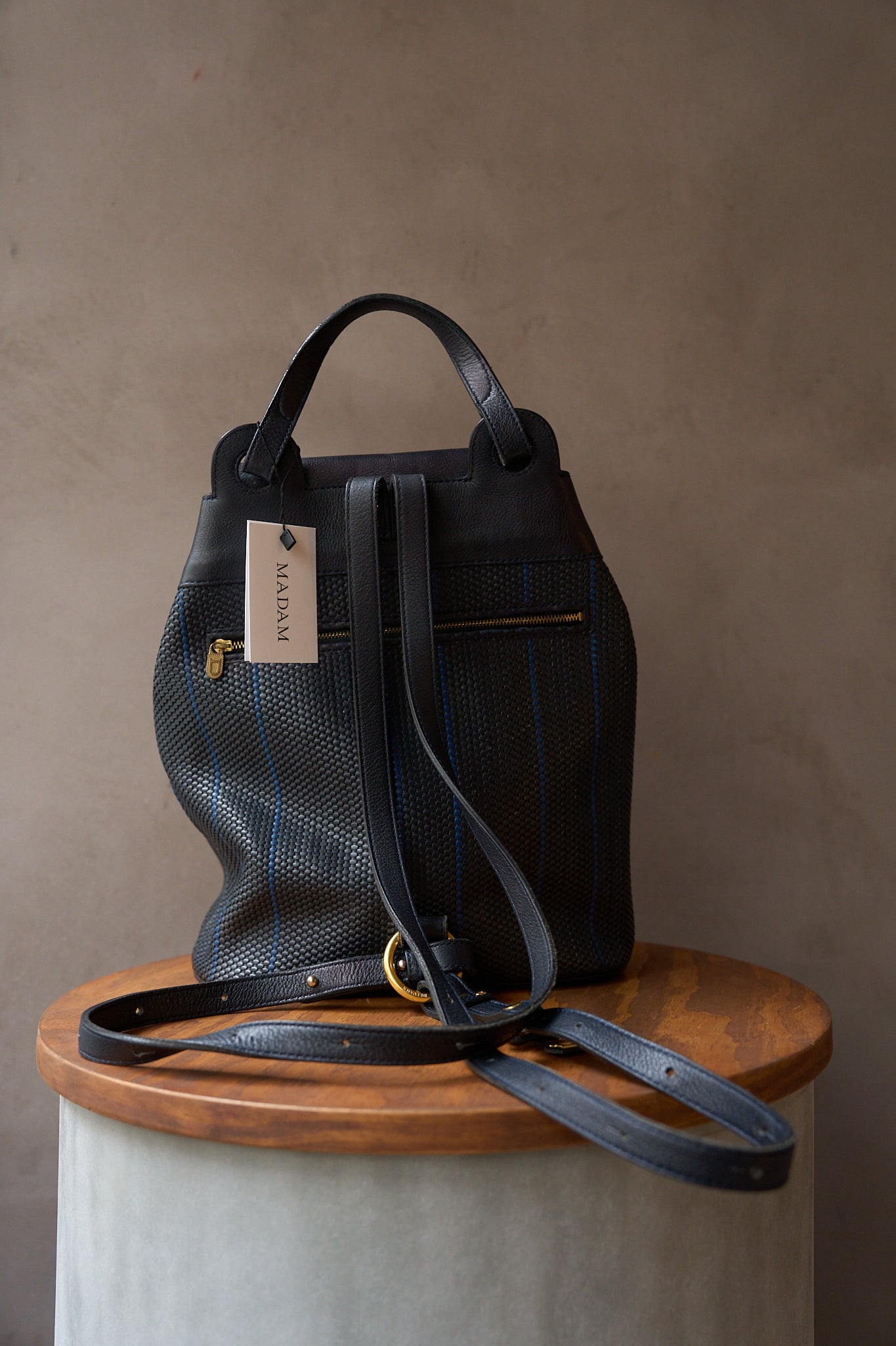 Delvaux Backpack Le Soleil Toile de cuir – Navy & Cobalt