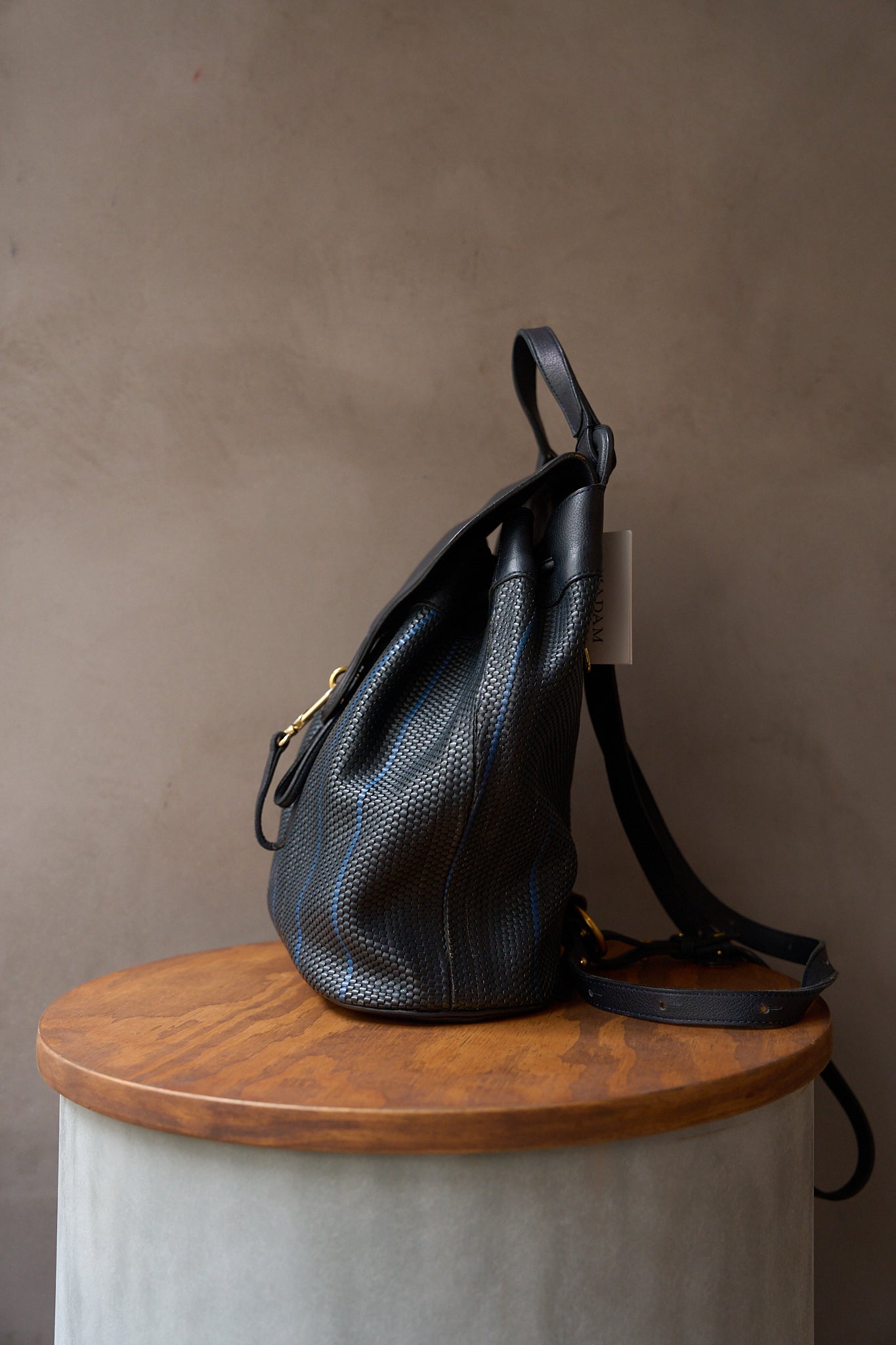 Delvaux Backpack Le Soleil Toile de cuir – Navy & Cobalt