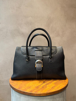 Delvaux Black Brillant Cabriolet Goatskin Handbag