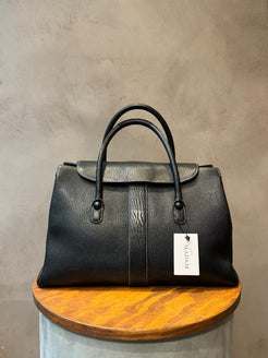 Delvaux Black Brillant Cabriolet Goatskin Handbag