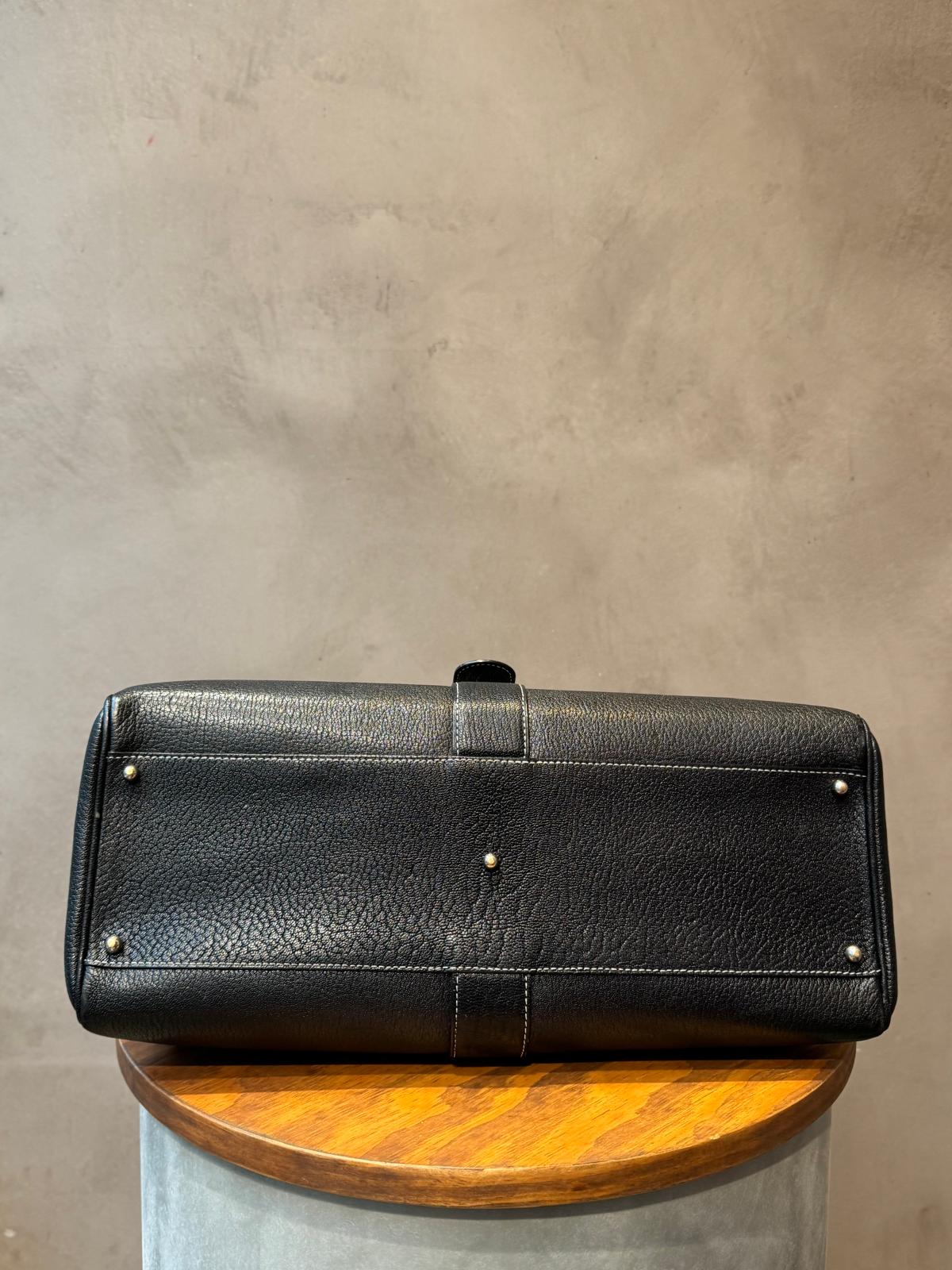 Delvaux Black Brillant Cabriolet Goatskin Handbag