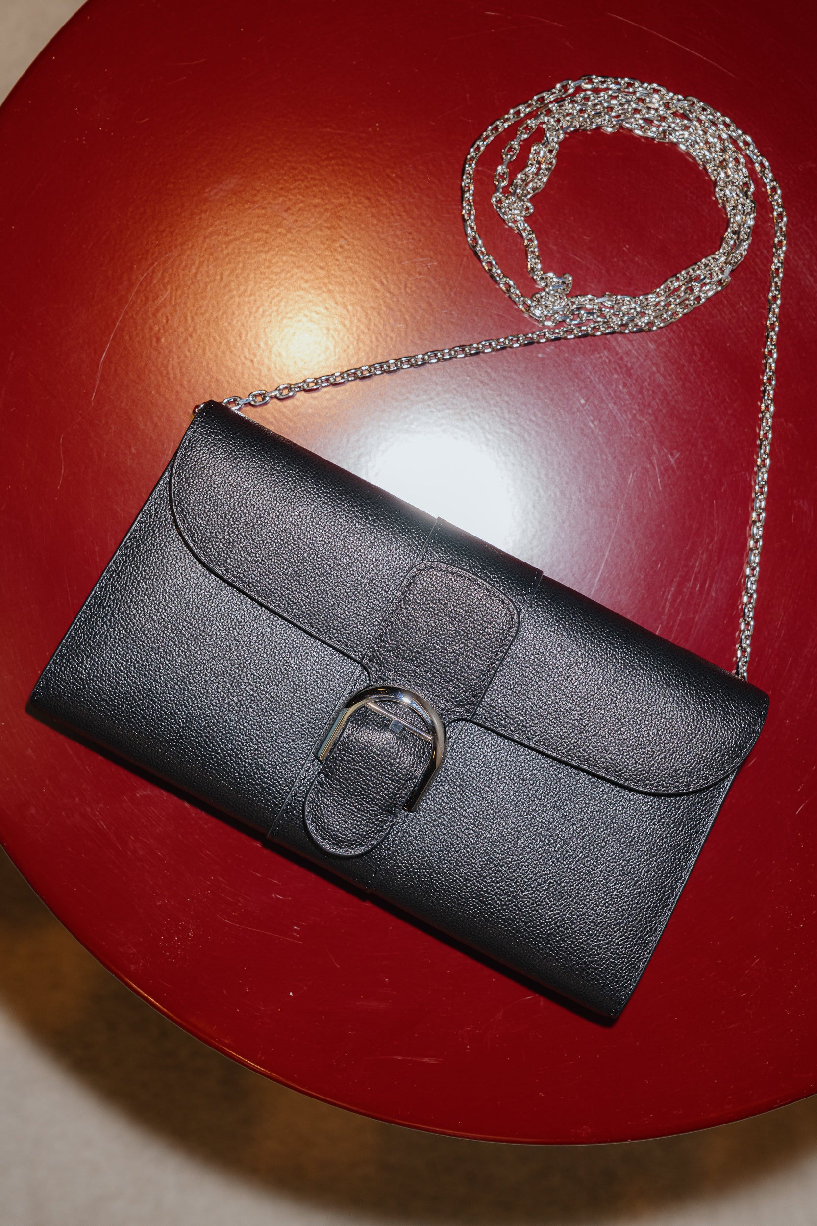 Delvaux Black Brillant Wallet On Chain