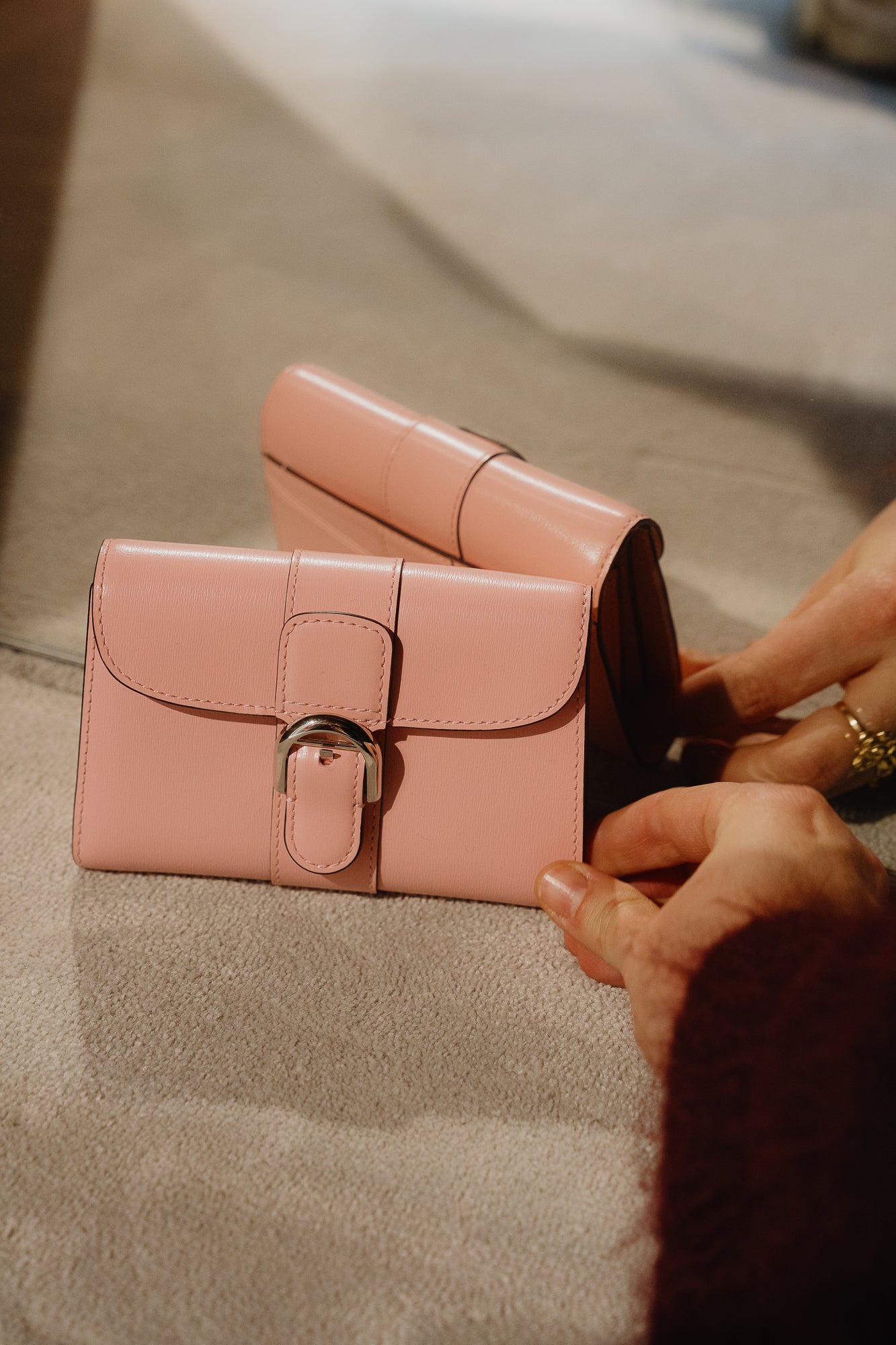 Delvaux Brillant Pink Compact Wallet