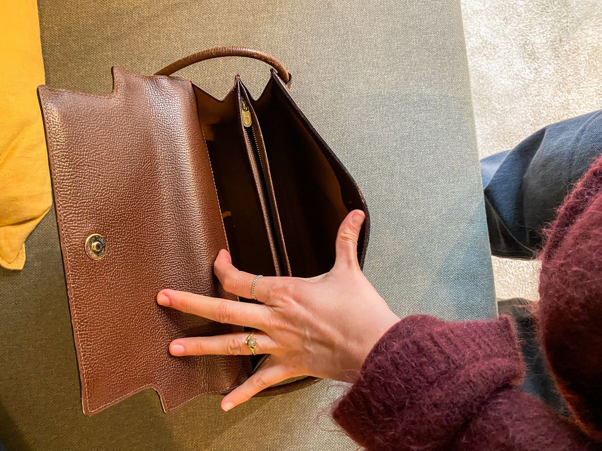 Delvaux Brown Ostrich Arpege Bag
