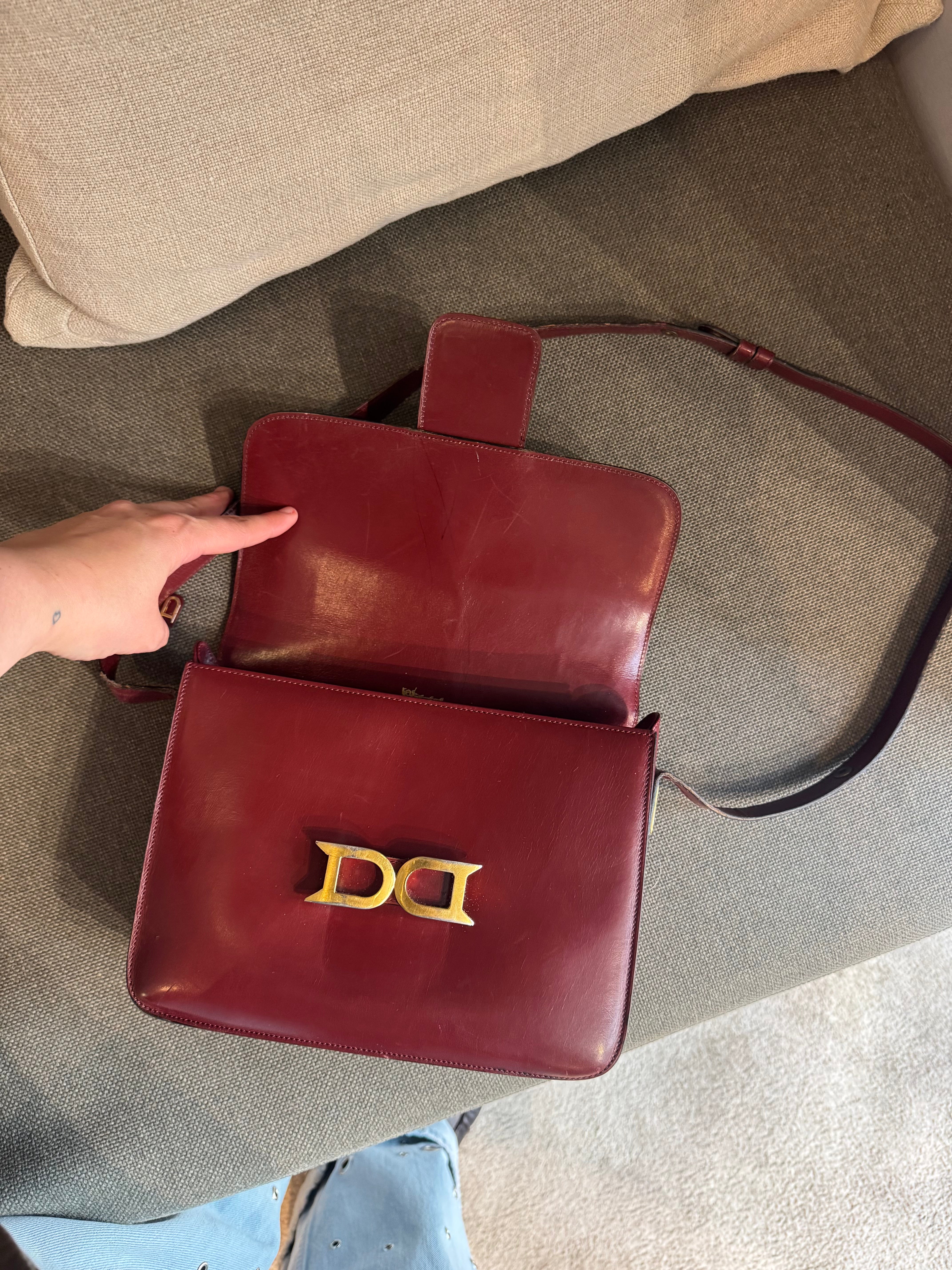 Delvaux Burgundy Vintage Shoulder Bag