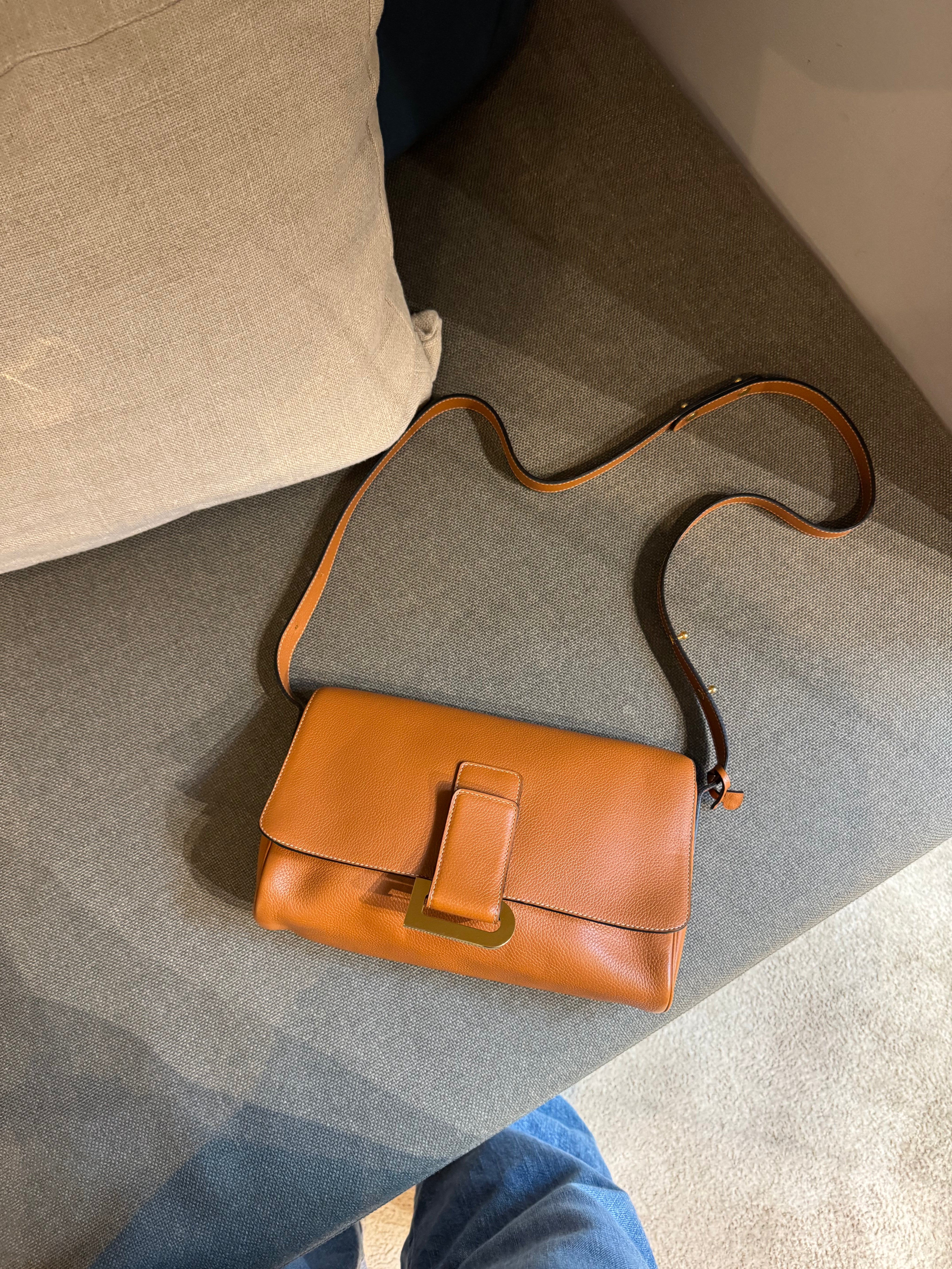 Delvaux Camel Passerelle Crossover / Shoulder Bag