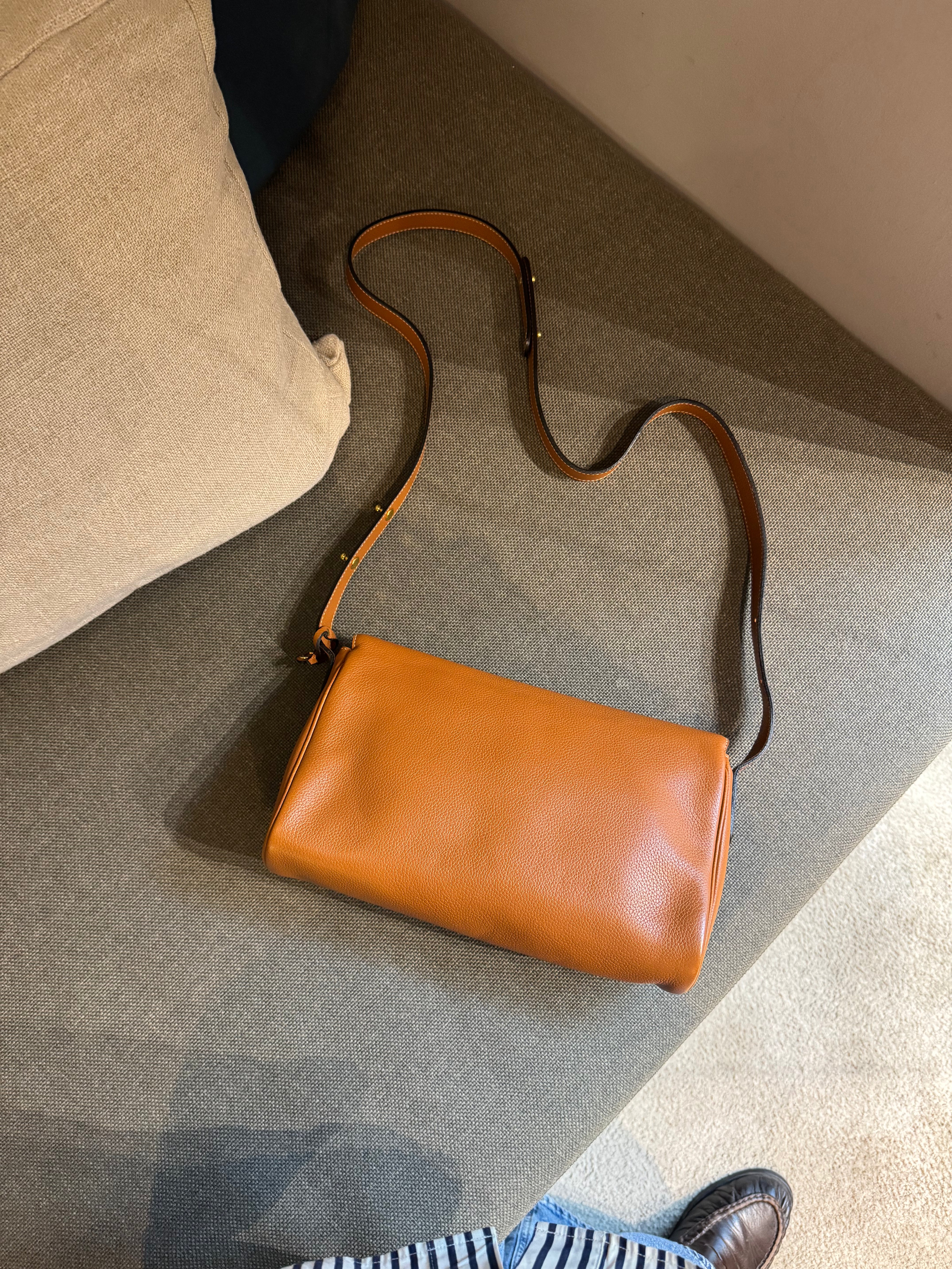Delvaux Camel Passerelle Crossover / Shoulder Bag