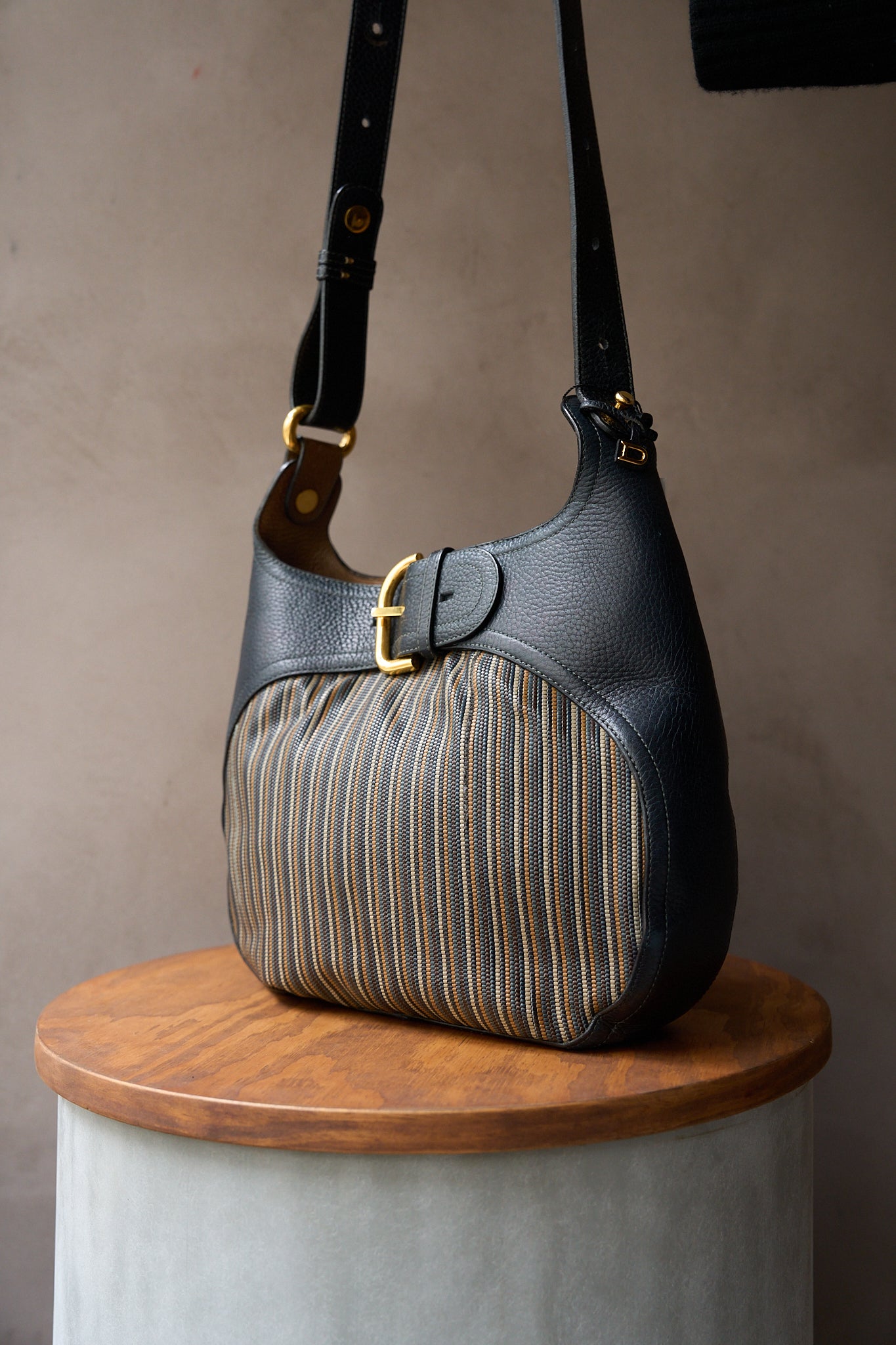 Delvaux Chardonnay Toile De Cuir Bag