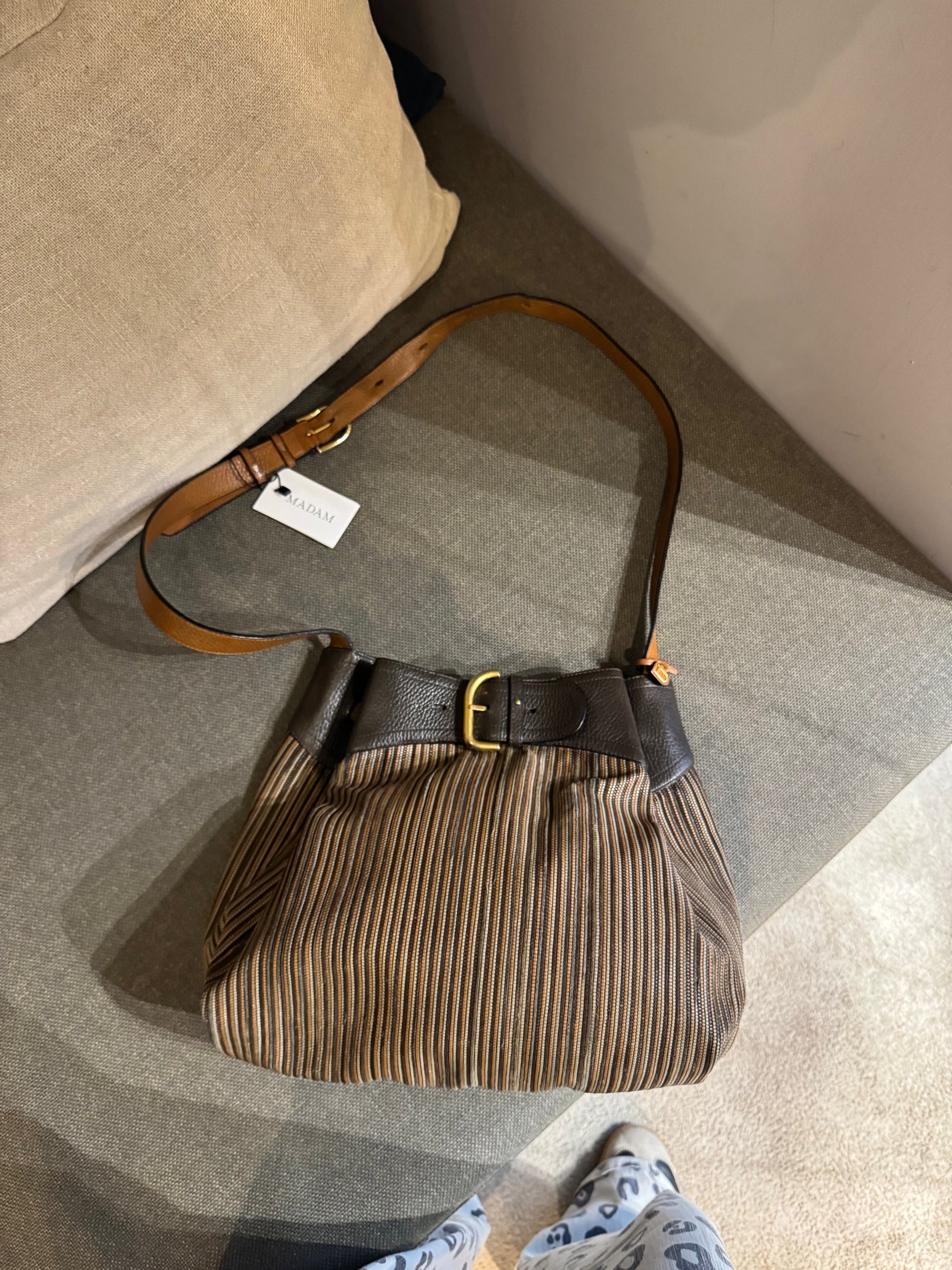 Delvaux Chardonnay Toile de Cuir Bag
