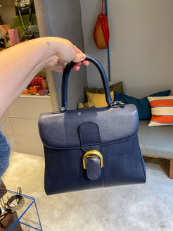 Delvaux Dark Blue Brillant MM