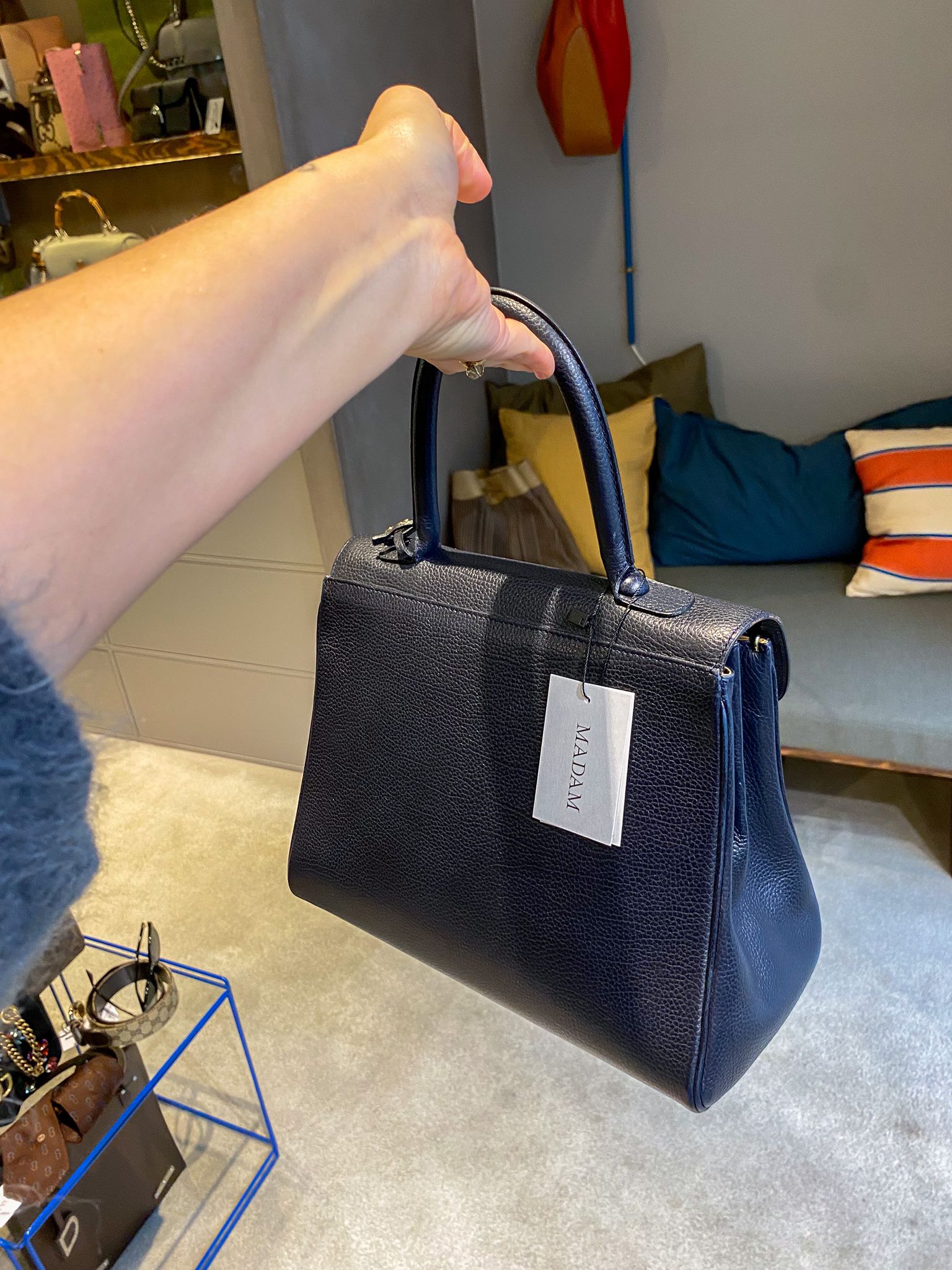 Delvaux Dark Blue Brillant MM