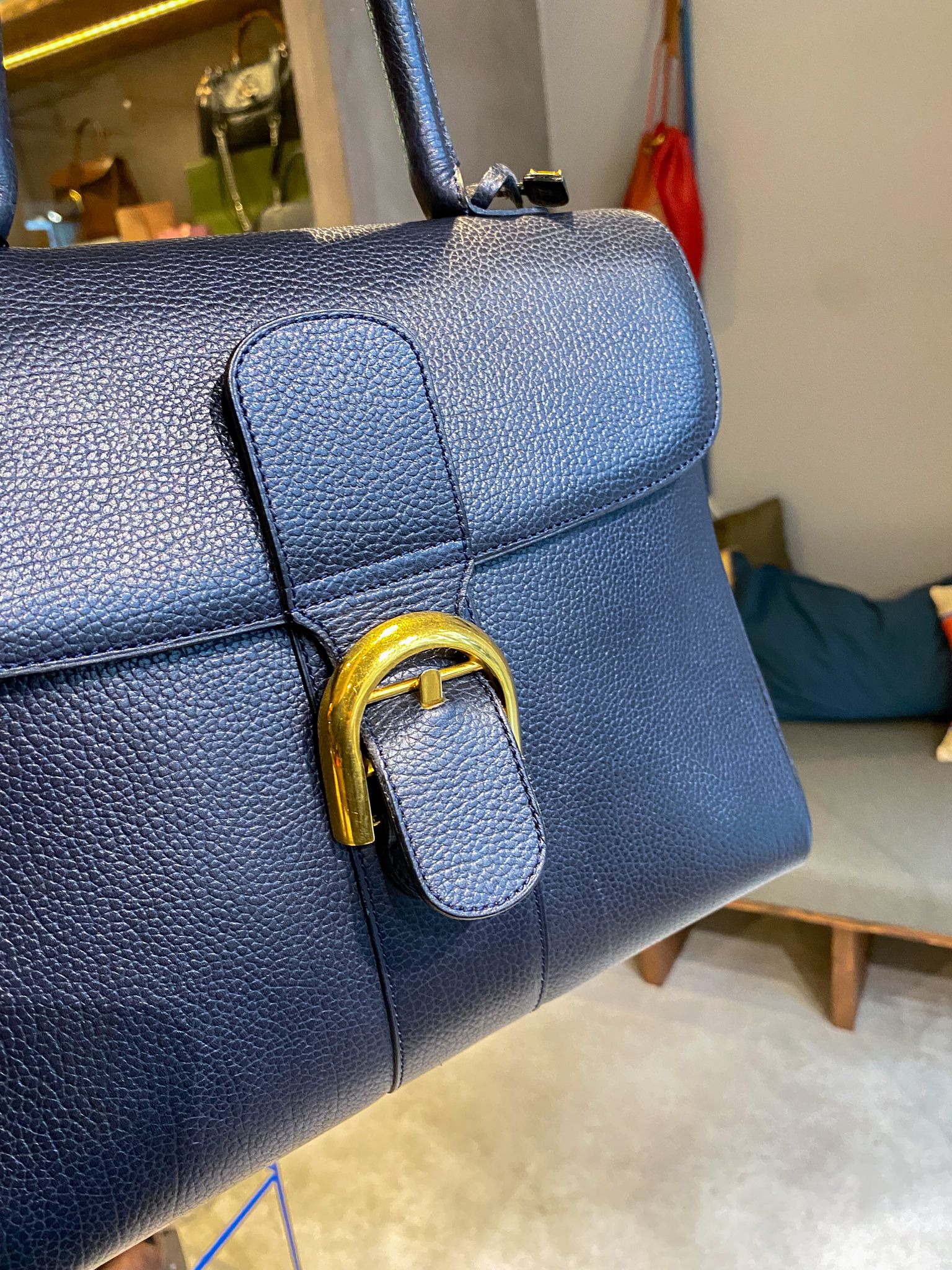 Delvaux Dark Blue Brillant MM