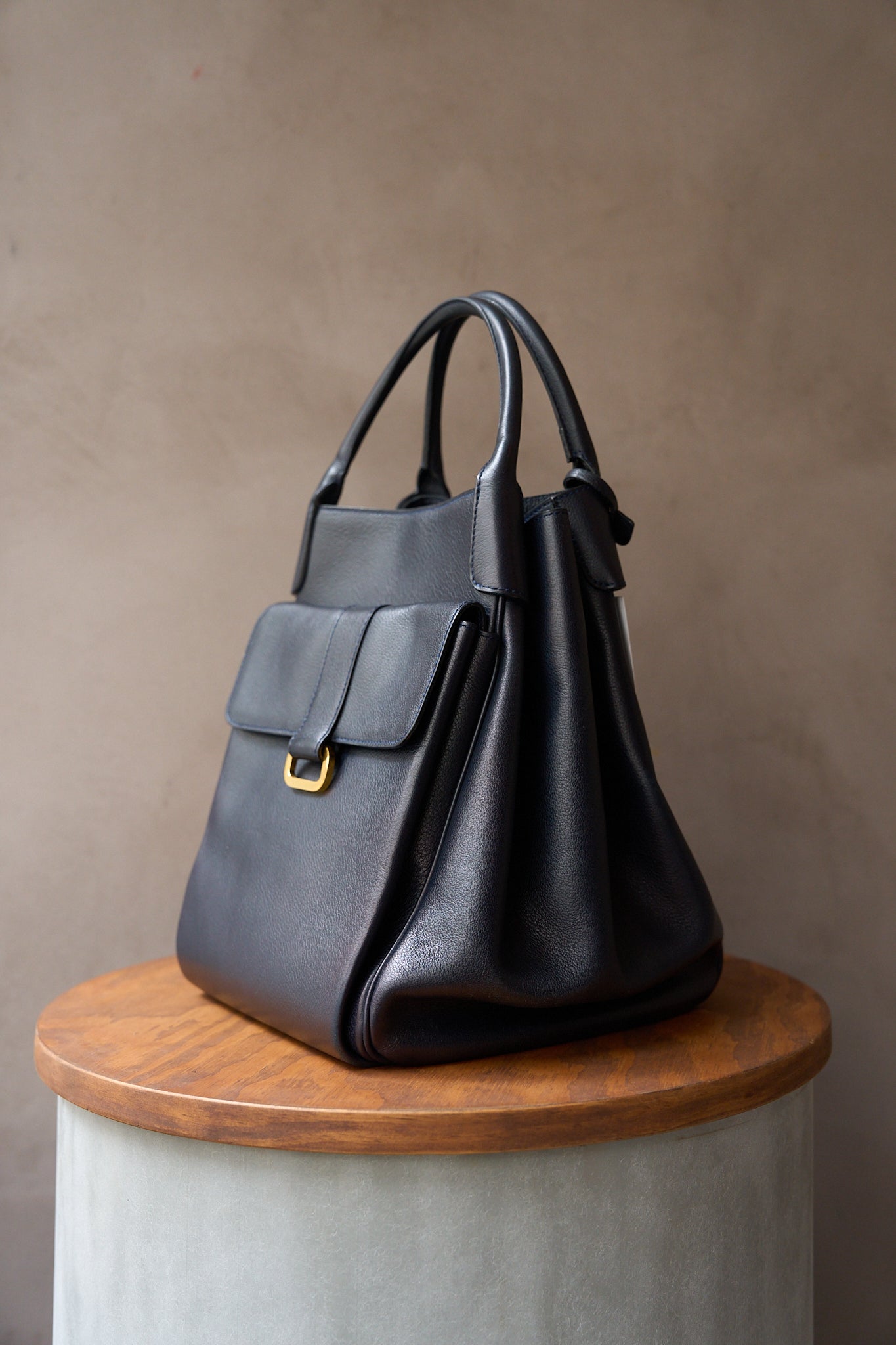 Delvaux Dark Blue Equivoque Shoulder Bag