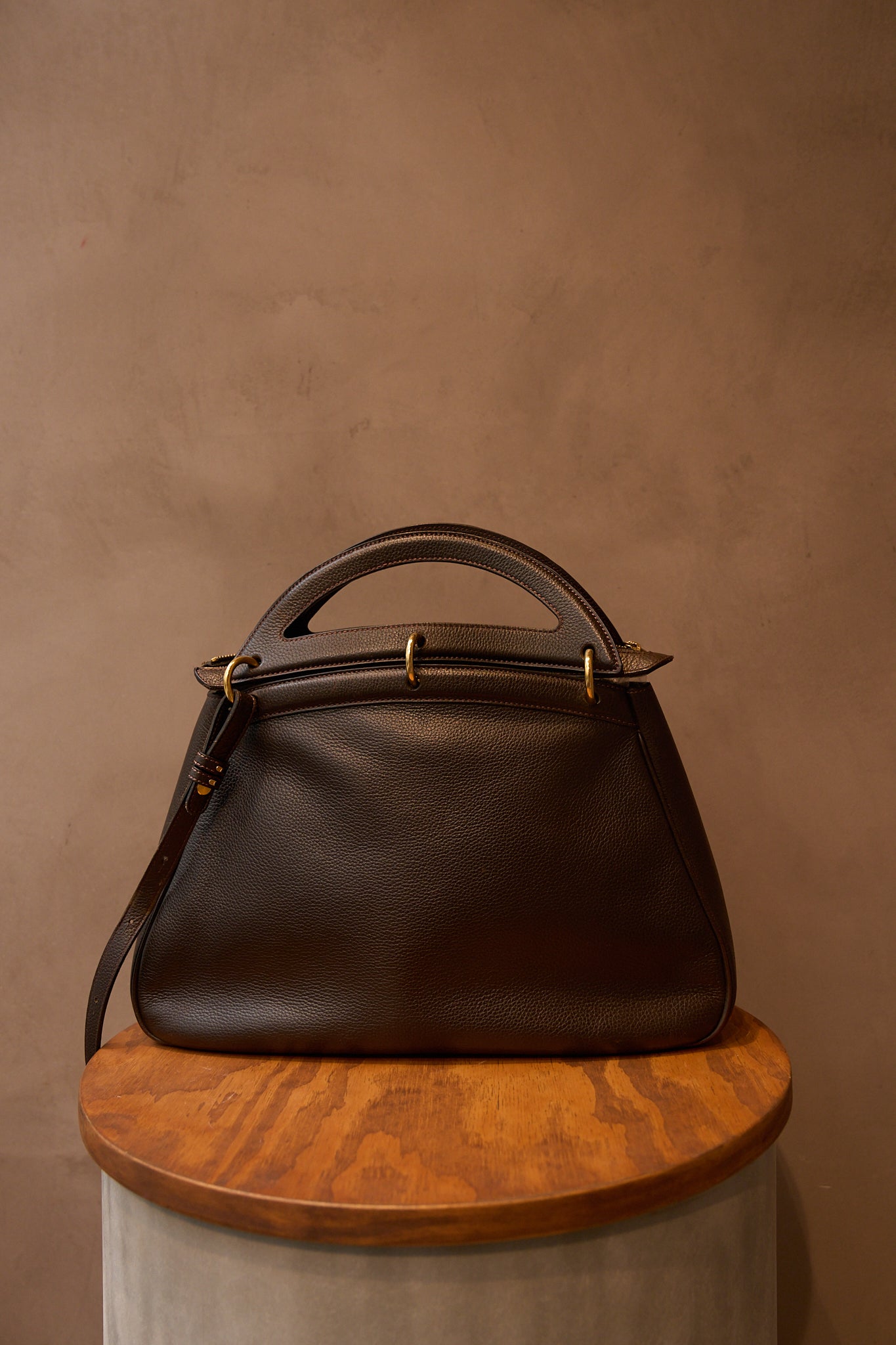 Delvaux Dark Brown Mango GM bag