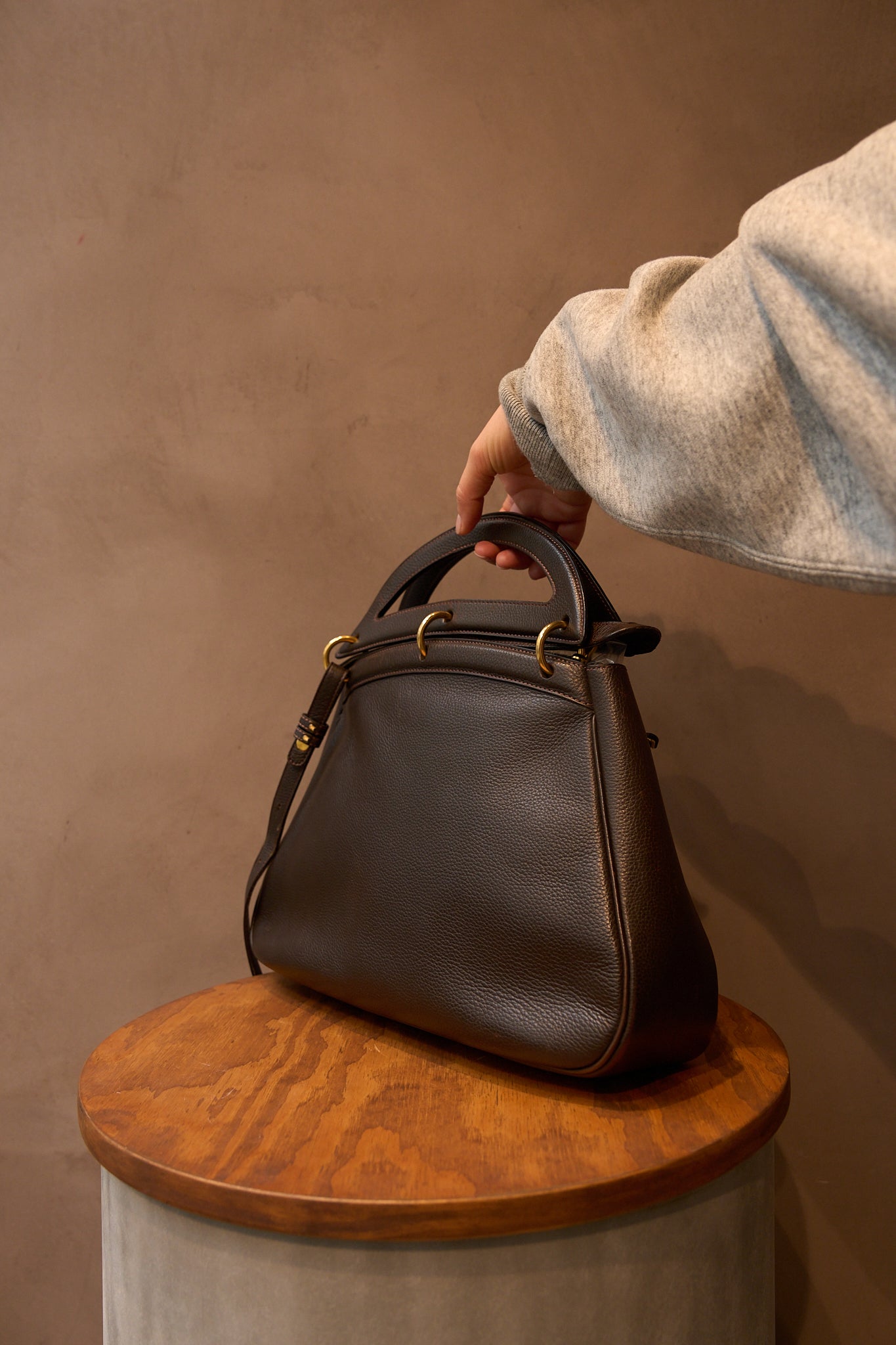 Delvaux Dark Brown Mango GM bag