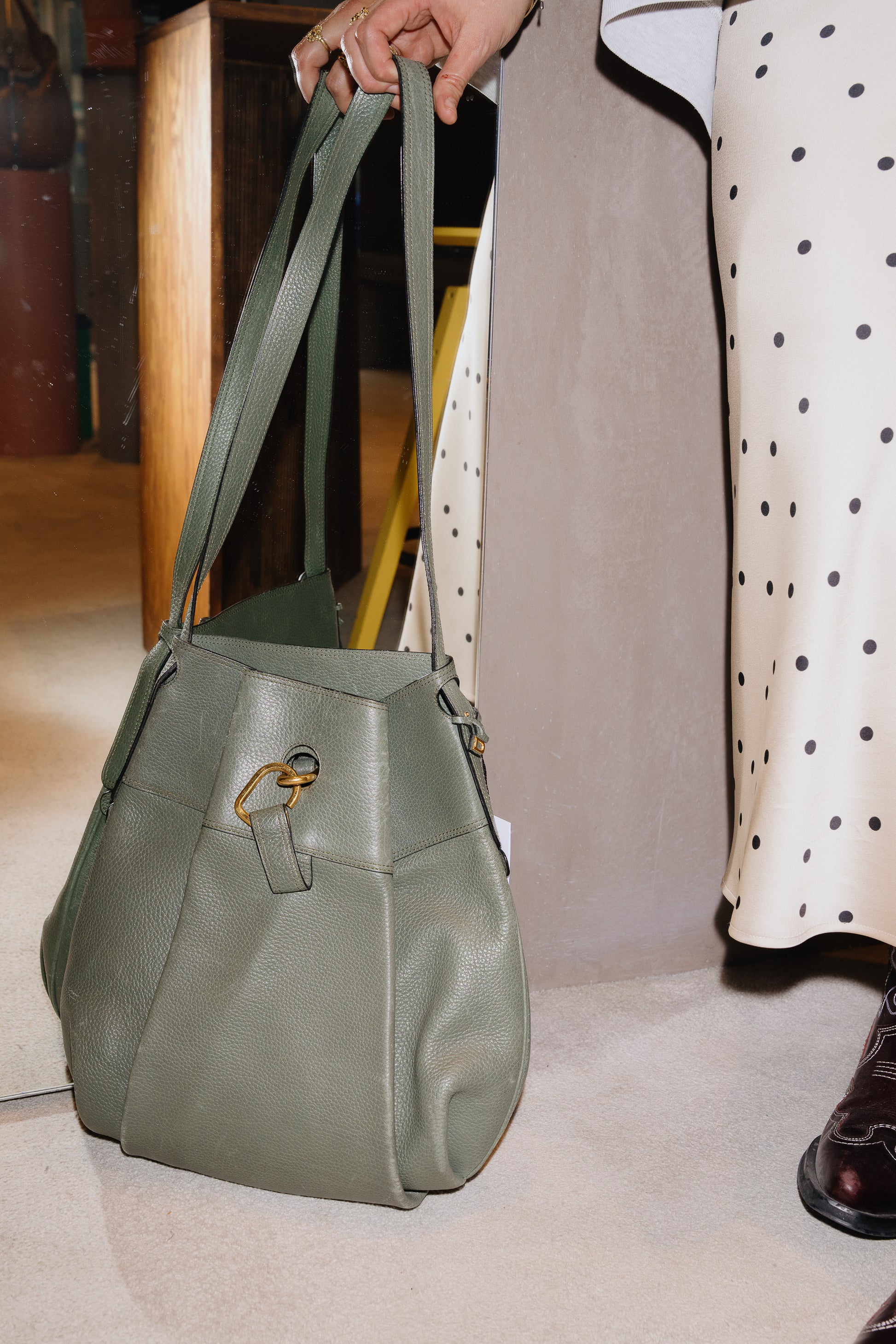 Delvaux Faust Shoulder Bag in Soft Green