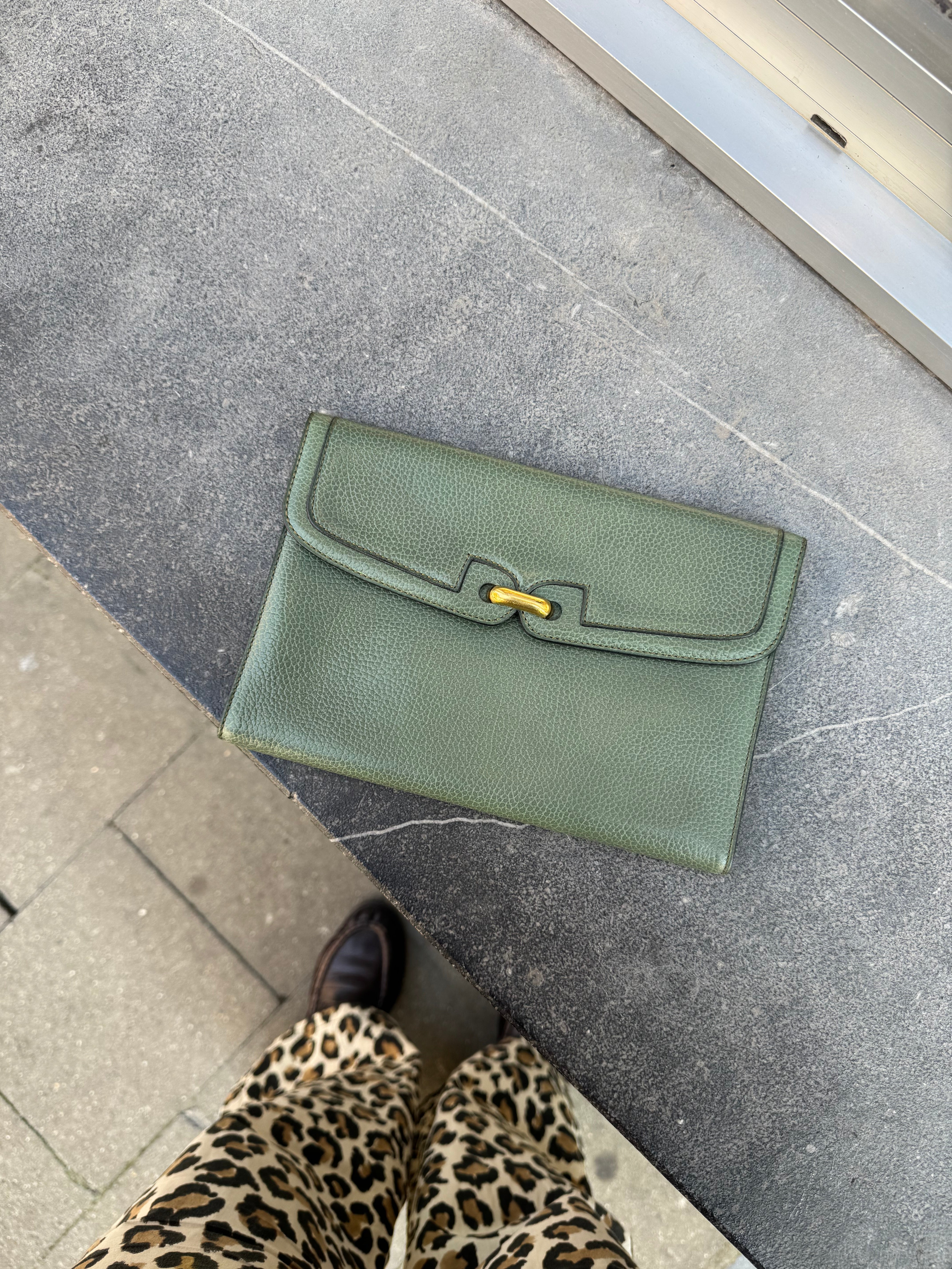 Delvaux Green Clutch