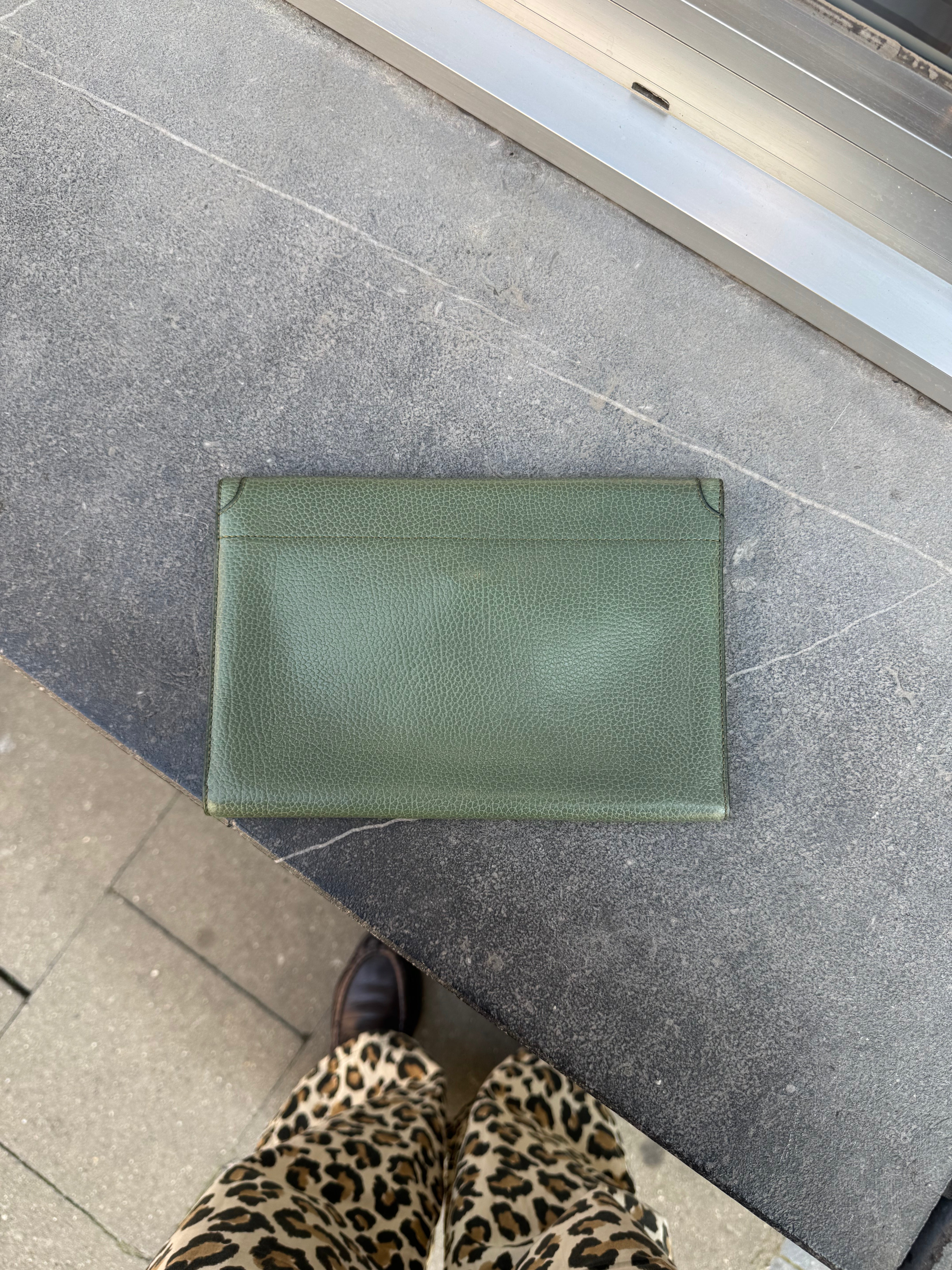 Delvaux Green Clutch