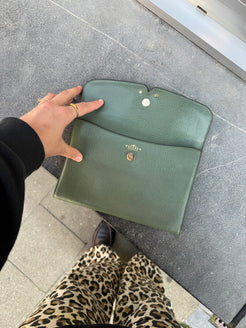 Delvaux Green Clutch