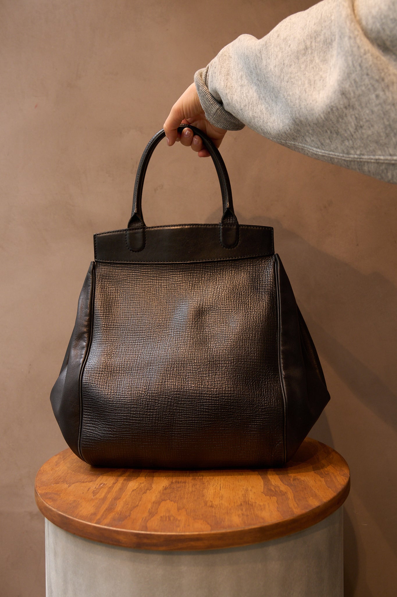 Delvaux Grey Baladin Top Handle Bag