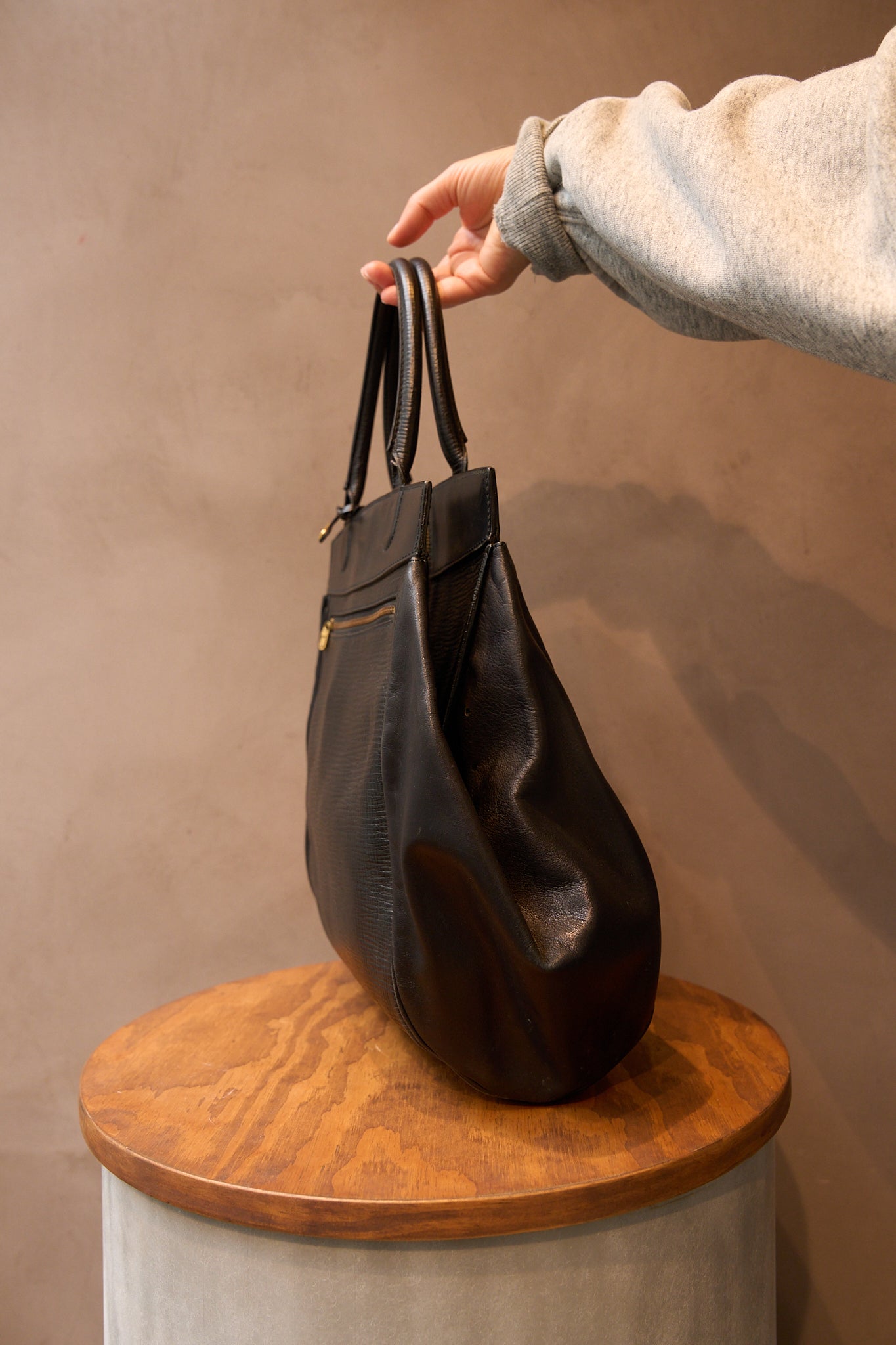 Delvaux Grey Baladin Top Handle Bag