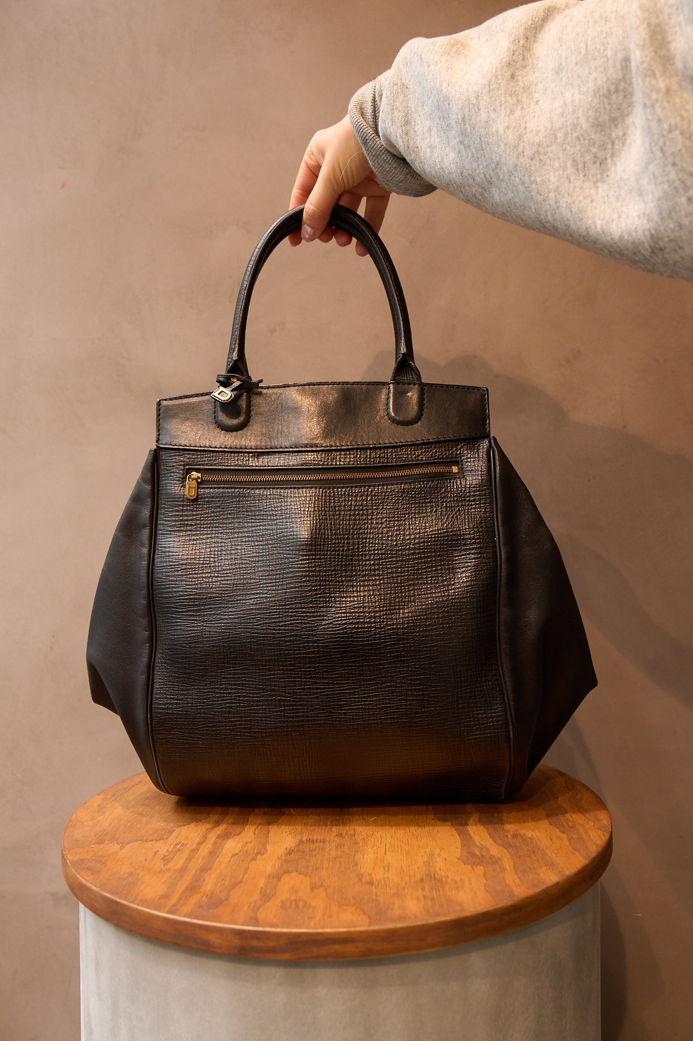 Delvaux Grey Baladin Top Handle Bag