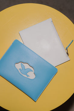 Delvaux Magritte Cloud Trompe l'Oeil Coin Card Case