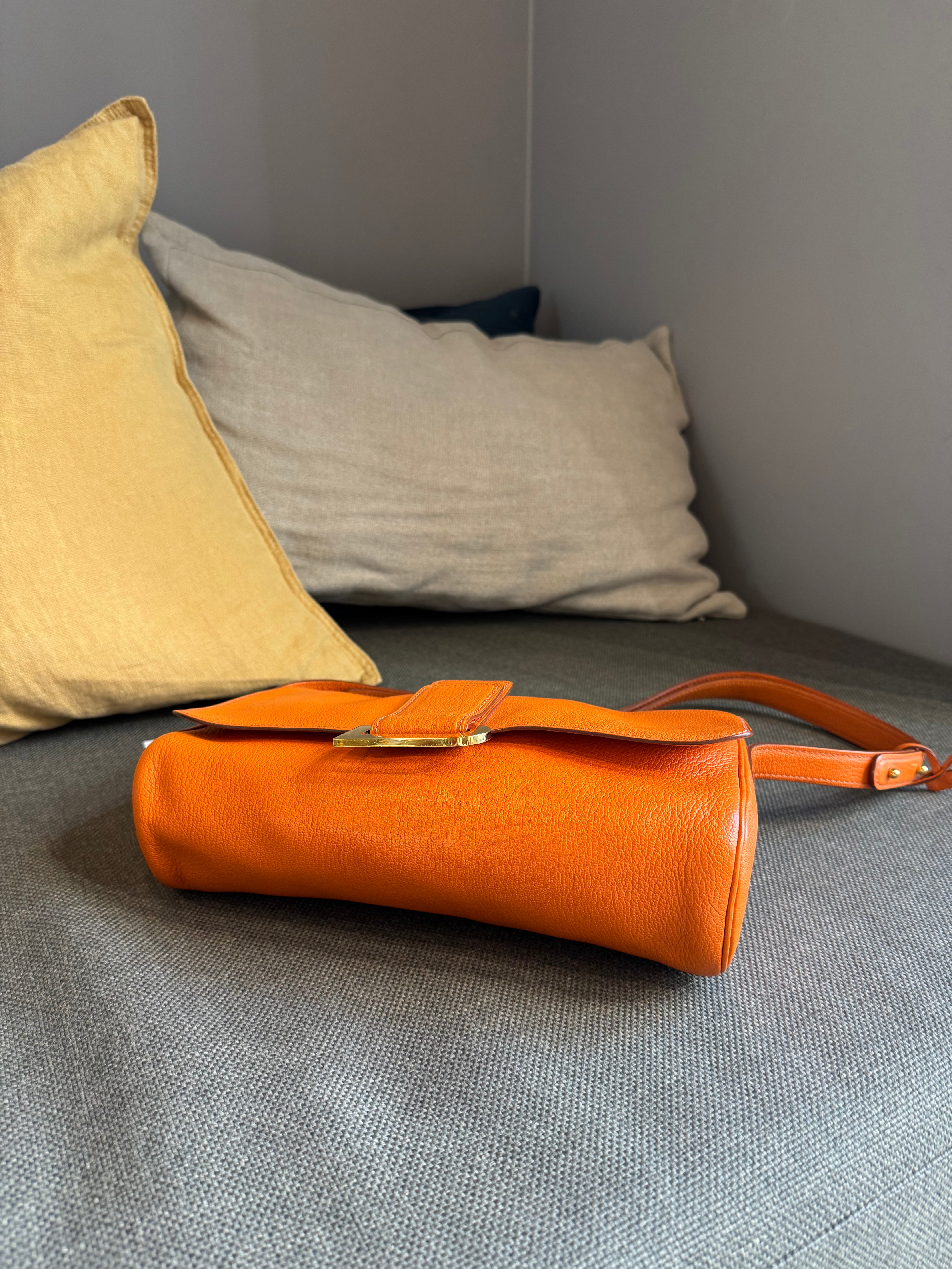 Delvaux Orange Passerelle Crossover / Shoulder Bag