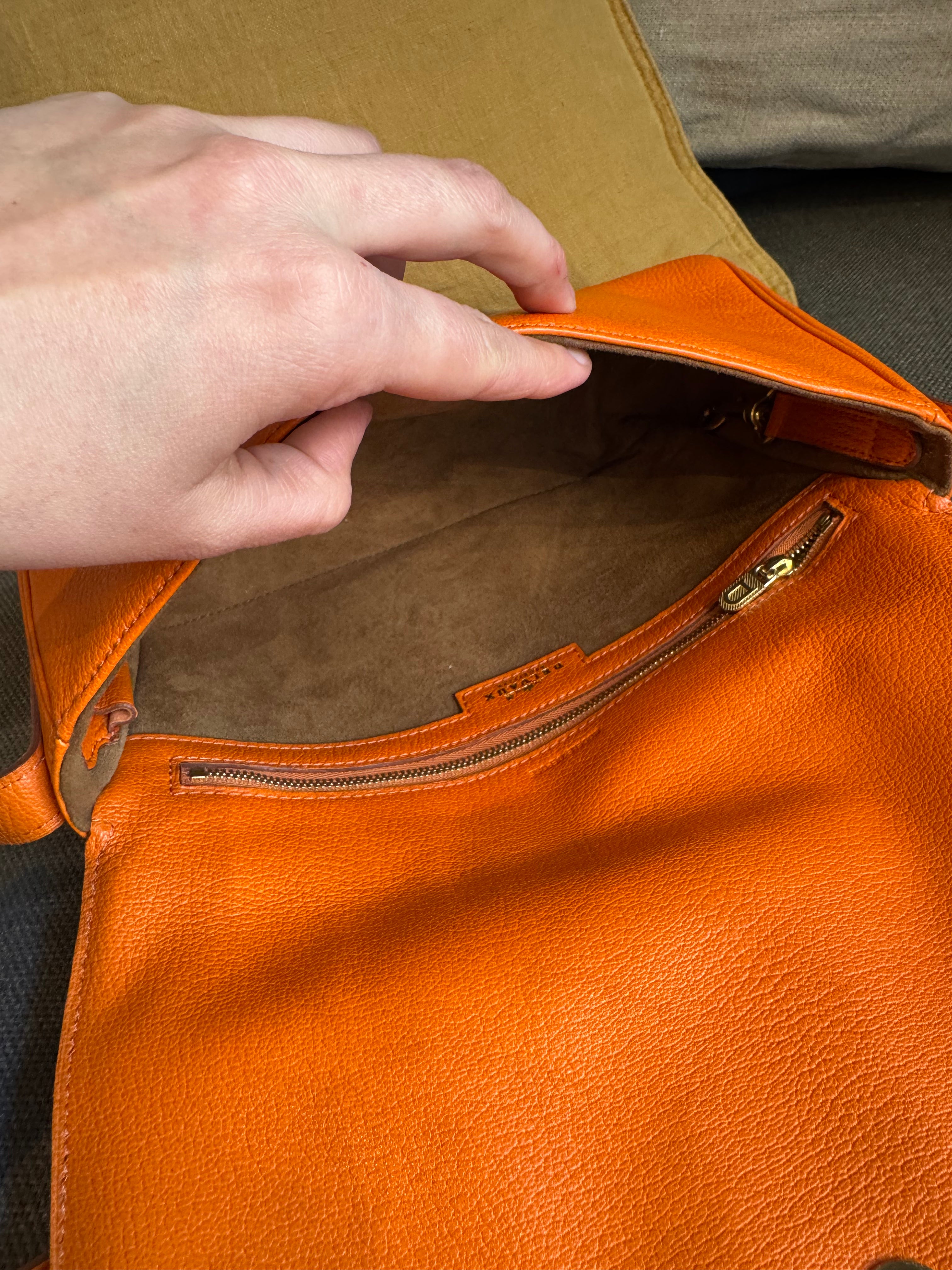 Delvaux Orange Passerelle Crossover / Shoulder Bag