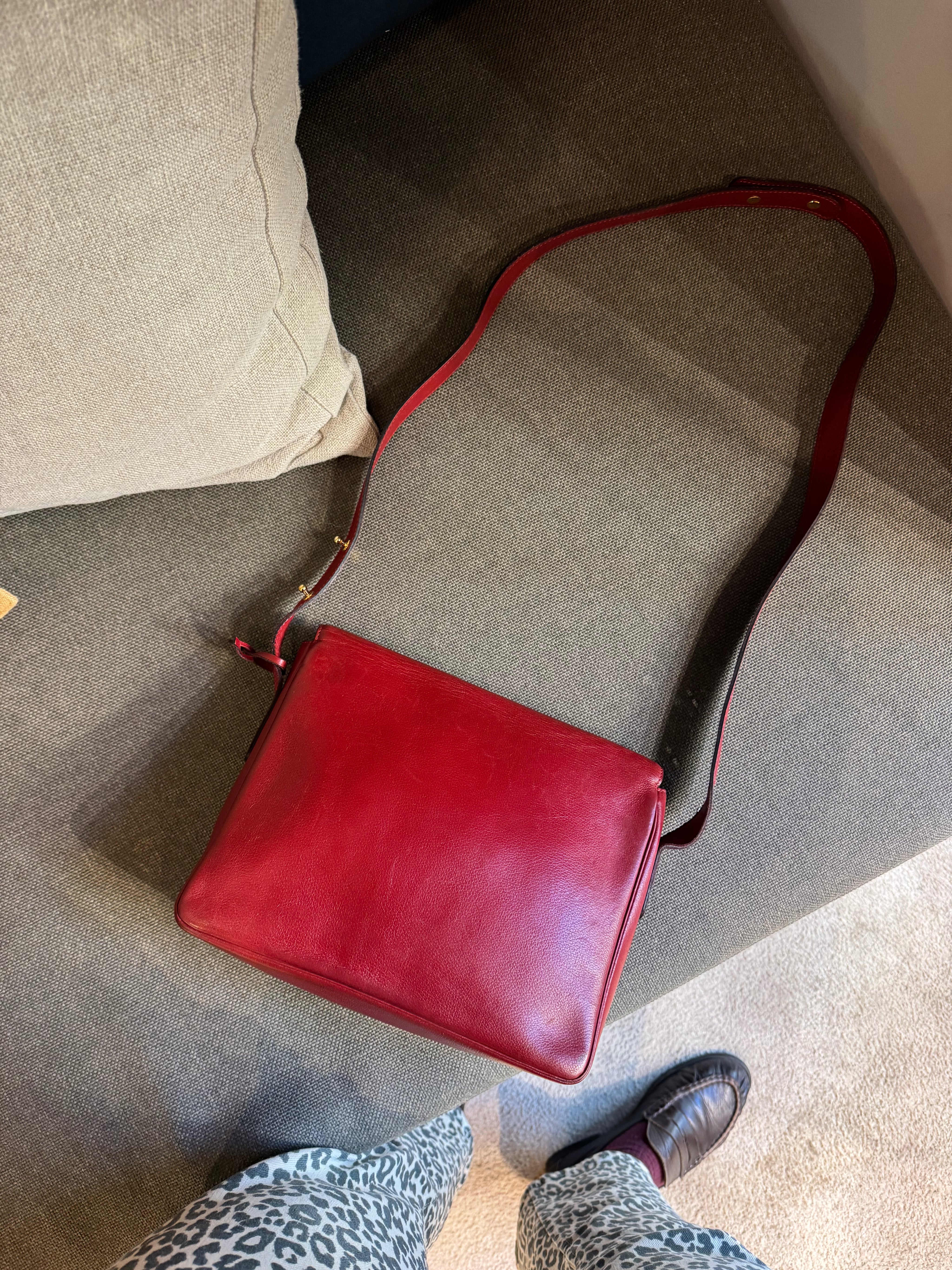Delvaux Poirier Bag in Deep Red