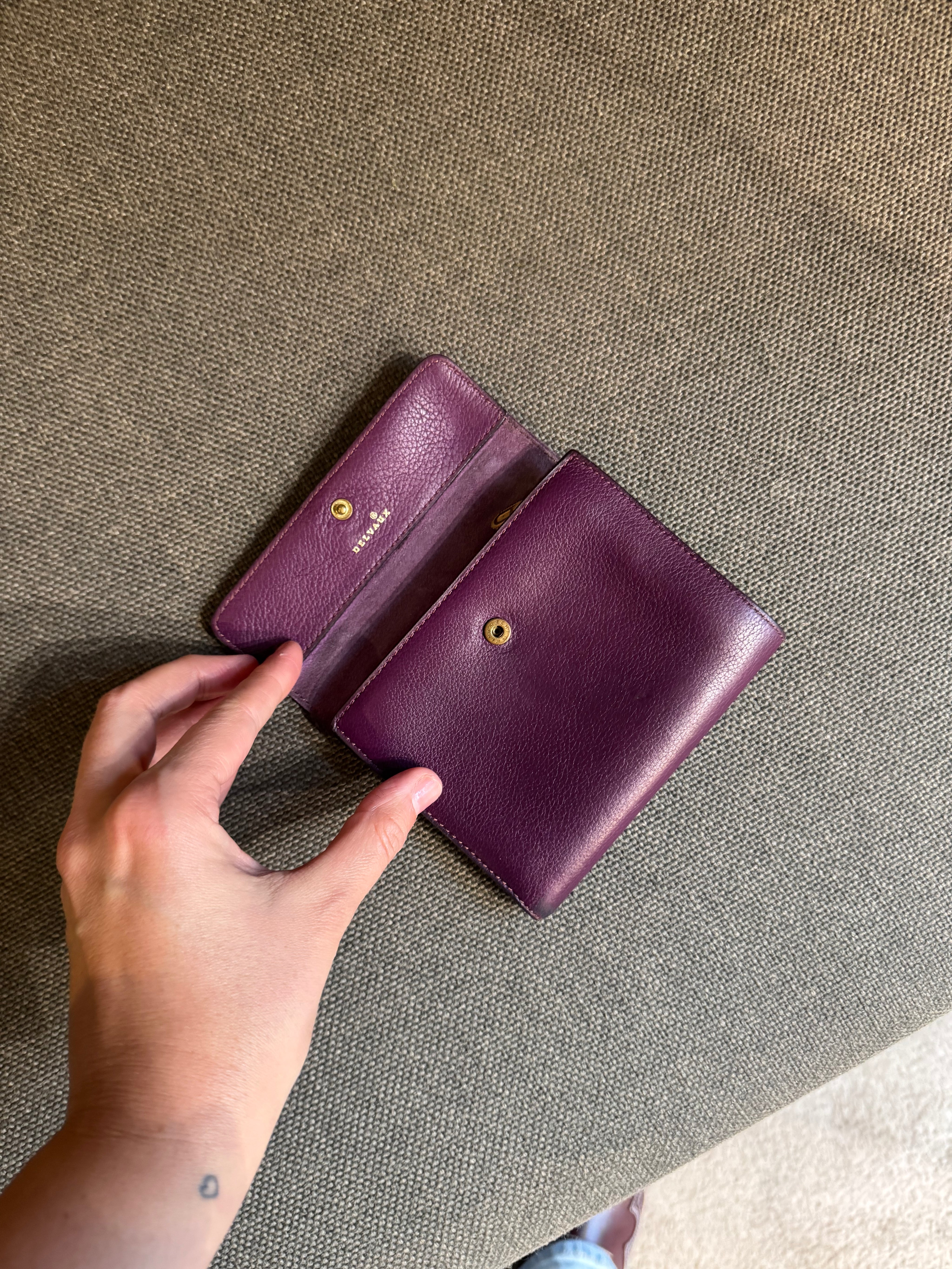 Delvaux Purple Leather Wallet