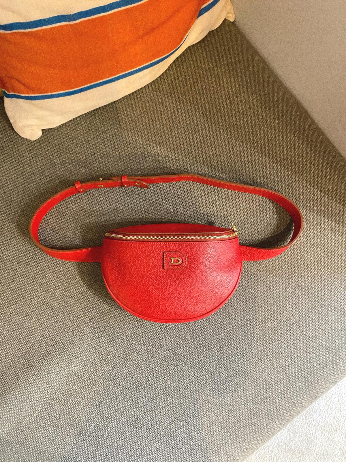 Delvaux Red Musette Belt Bag