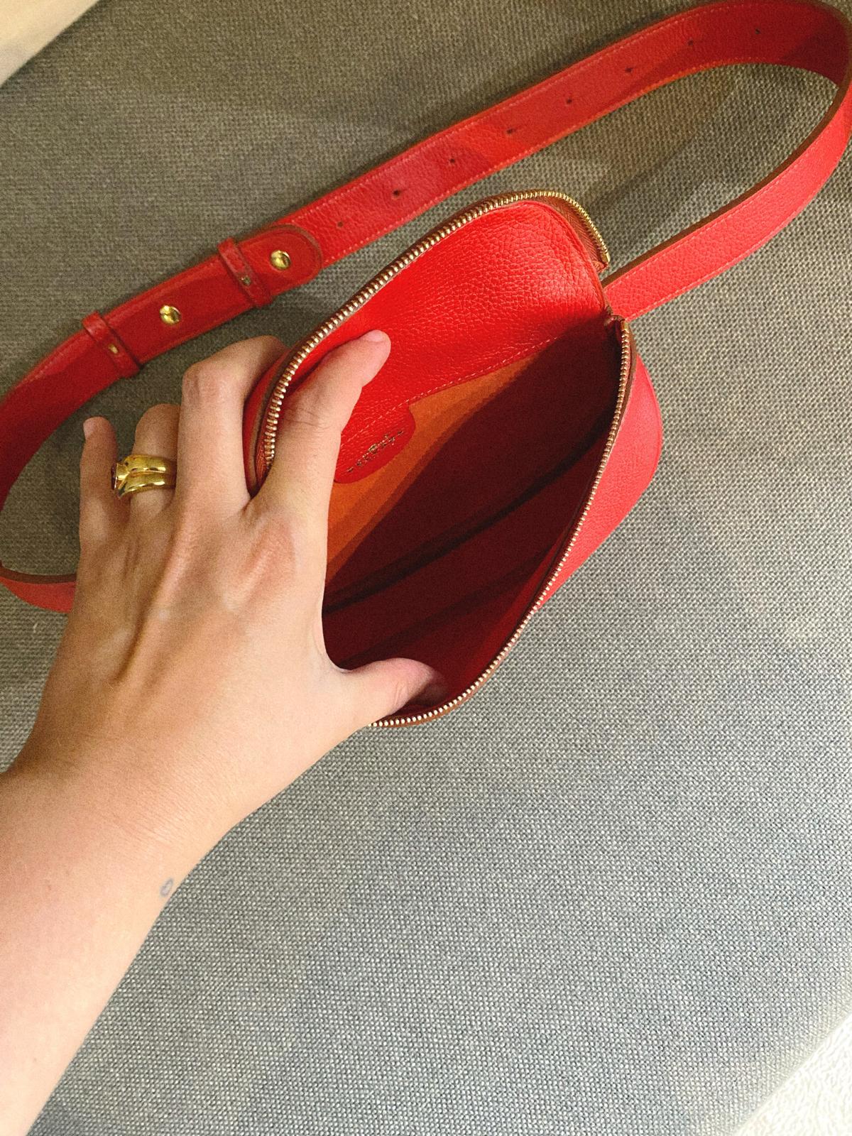 Delvaux Red Musette Belt Bag