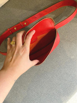 Delvaux Red Musette Belt Bag