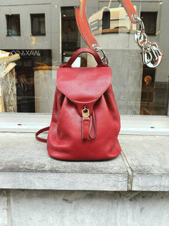 Delvaux Red Soleil GM Backpack