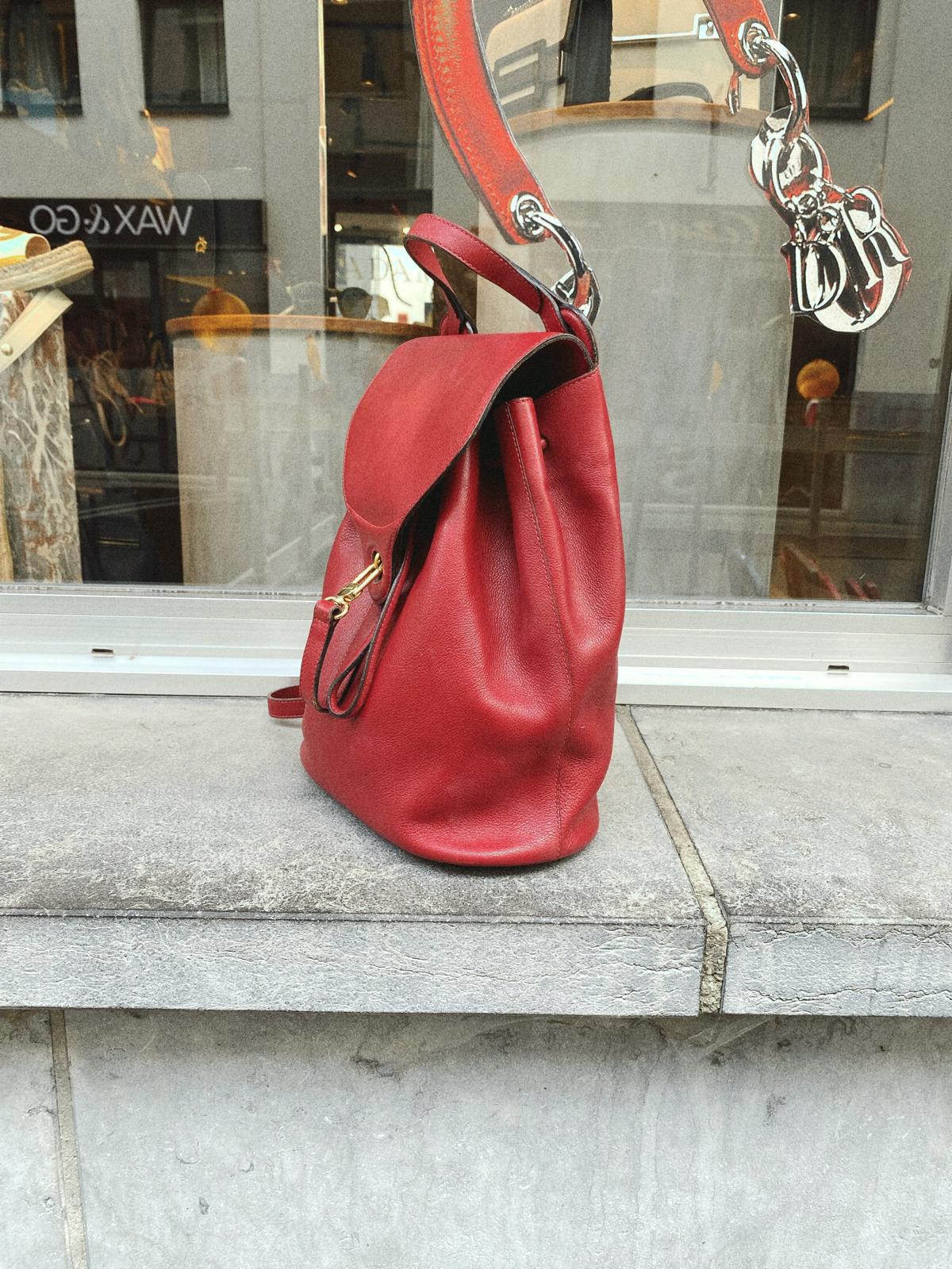 Delvaux Red Soleil GM Backpack