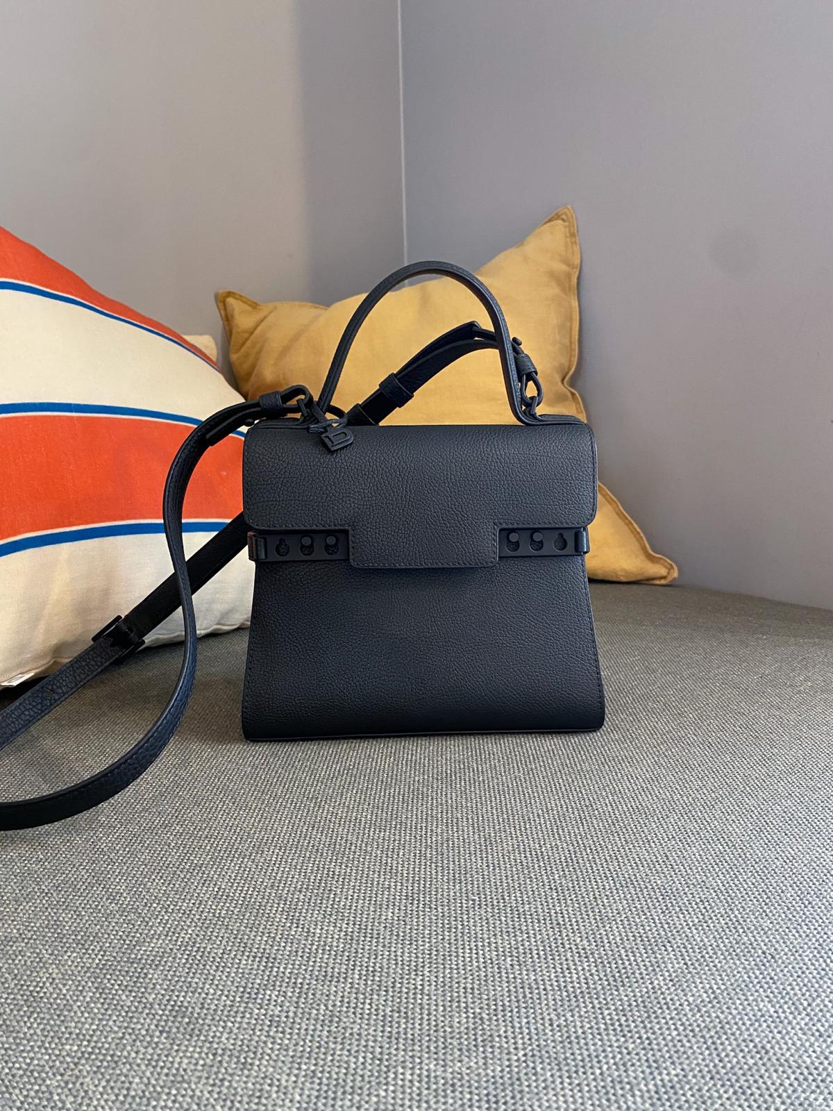 Delvaux So Black Crispy Calf Tempête PM Bag