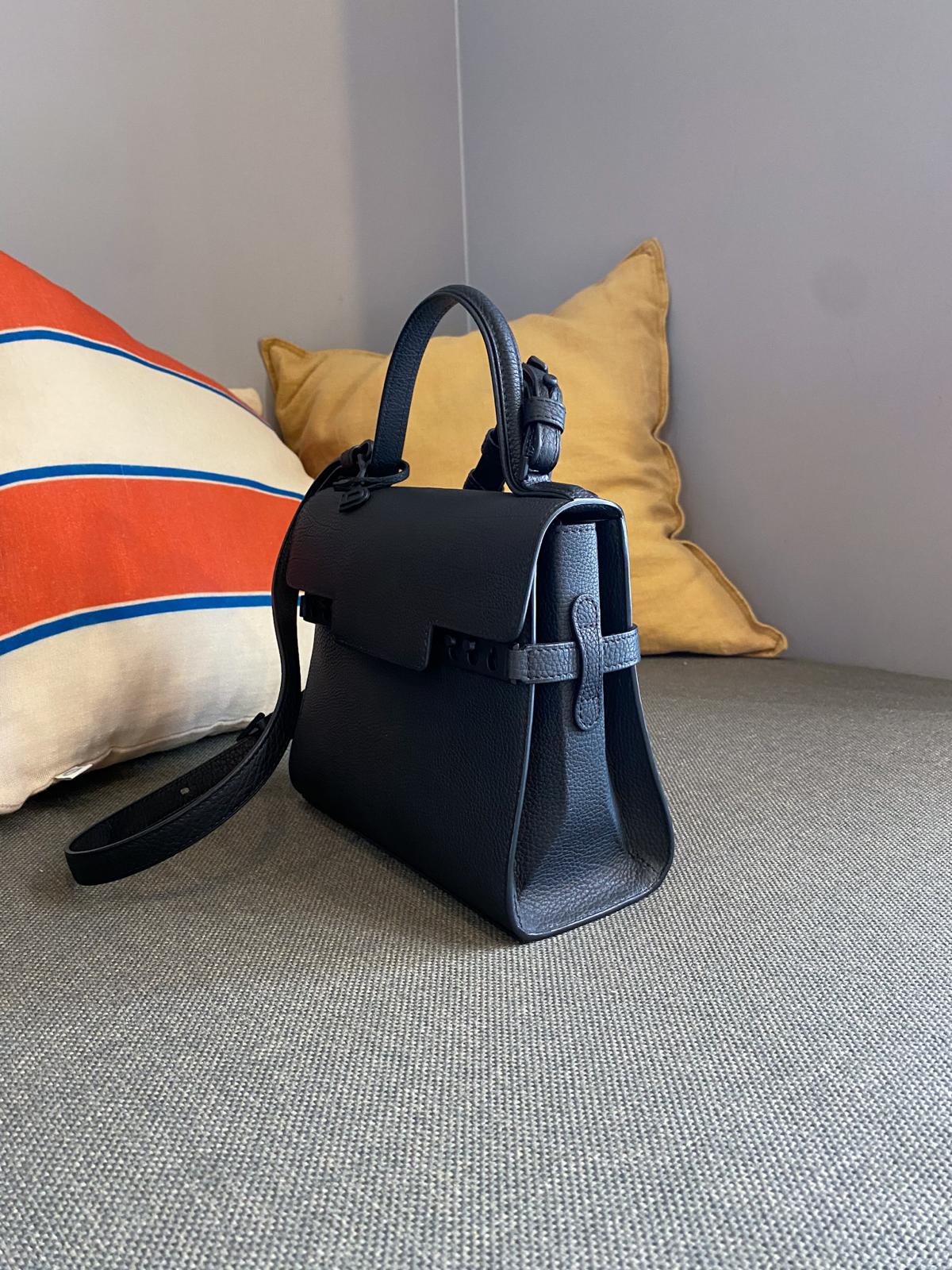 Delvaux So Black Crispy Calf Tempête PM Bag