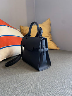 Delvaux So Black Crispy Calf Tempête PM Bag