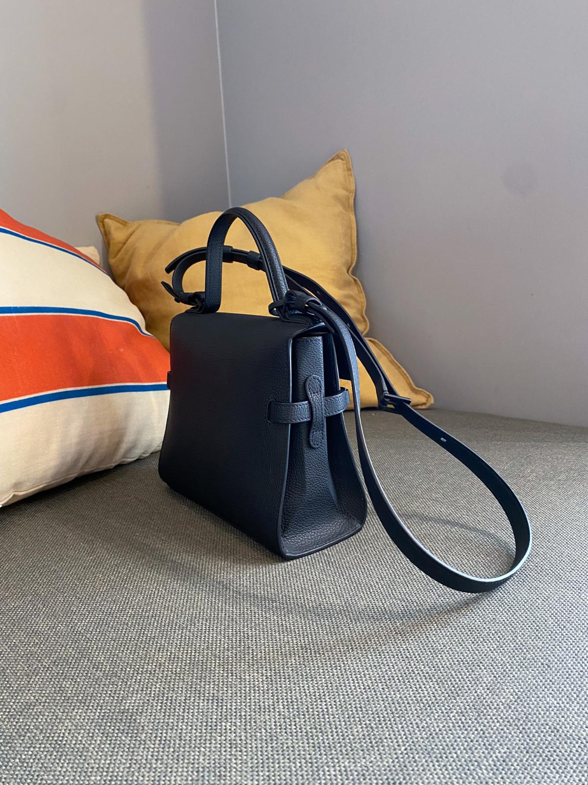 Delvaux So Black Crispy Calf Tempête PM Bag