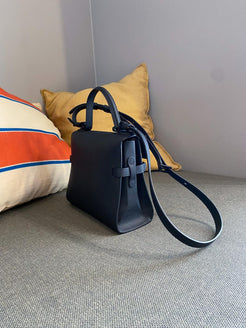 Delvaux So Black Crispy Calf Tempête PM Bag
