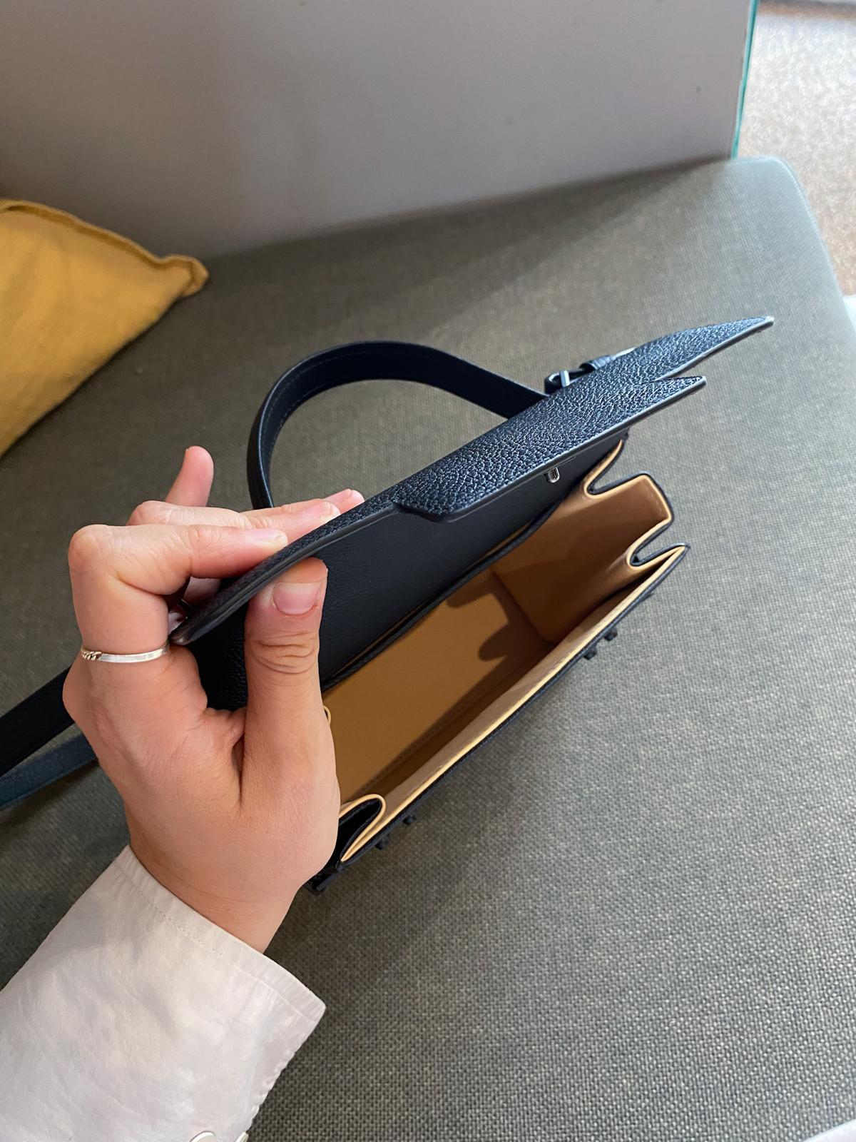 Delvaux So Black Crispy Calf Tempête PM Bag