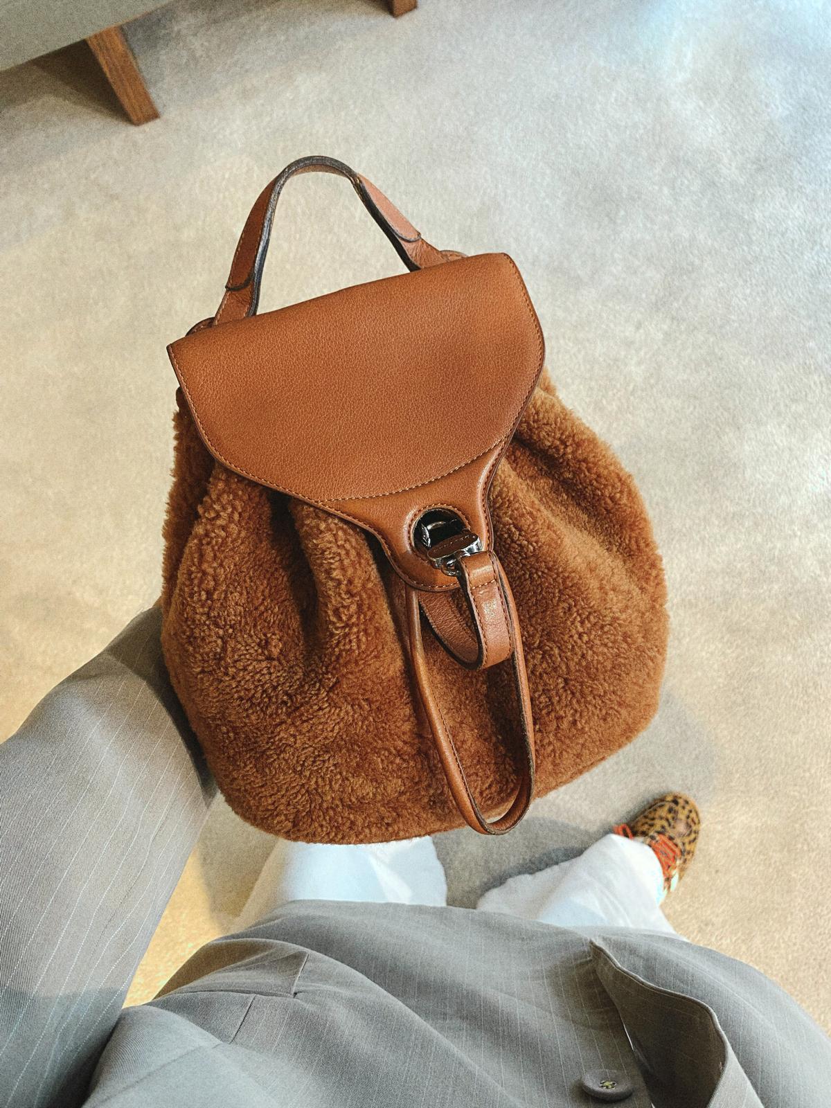 Delvaux Soleil Backpack PM – Caramel Teddy