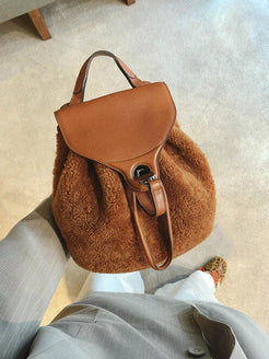 Delvaux Soleil Backpack PM – Caramel Teddy