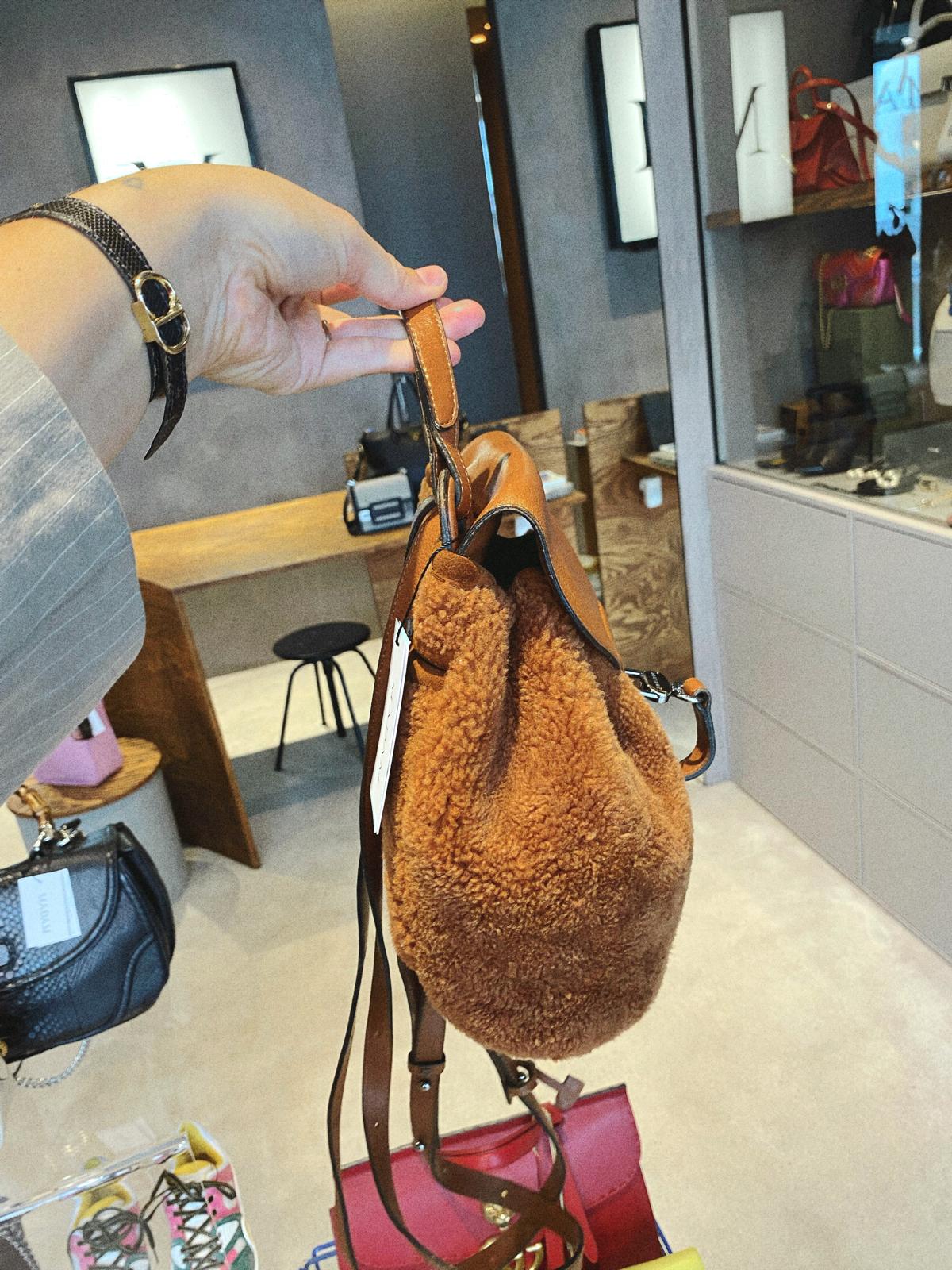 Delvaux Soleil Backpack PM – Caramel Teddy