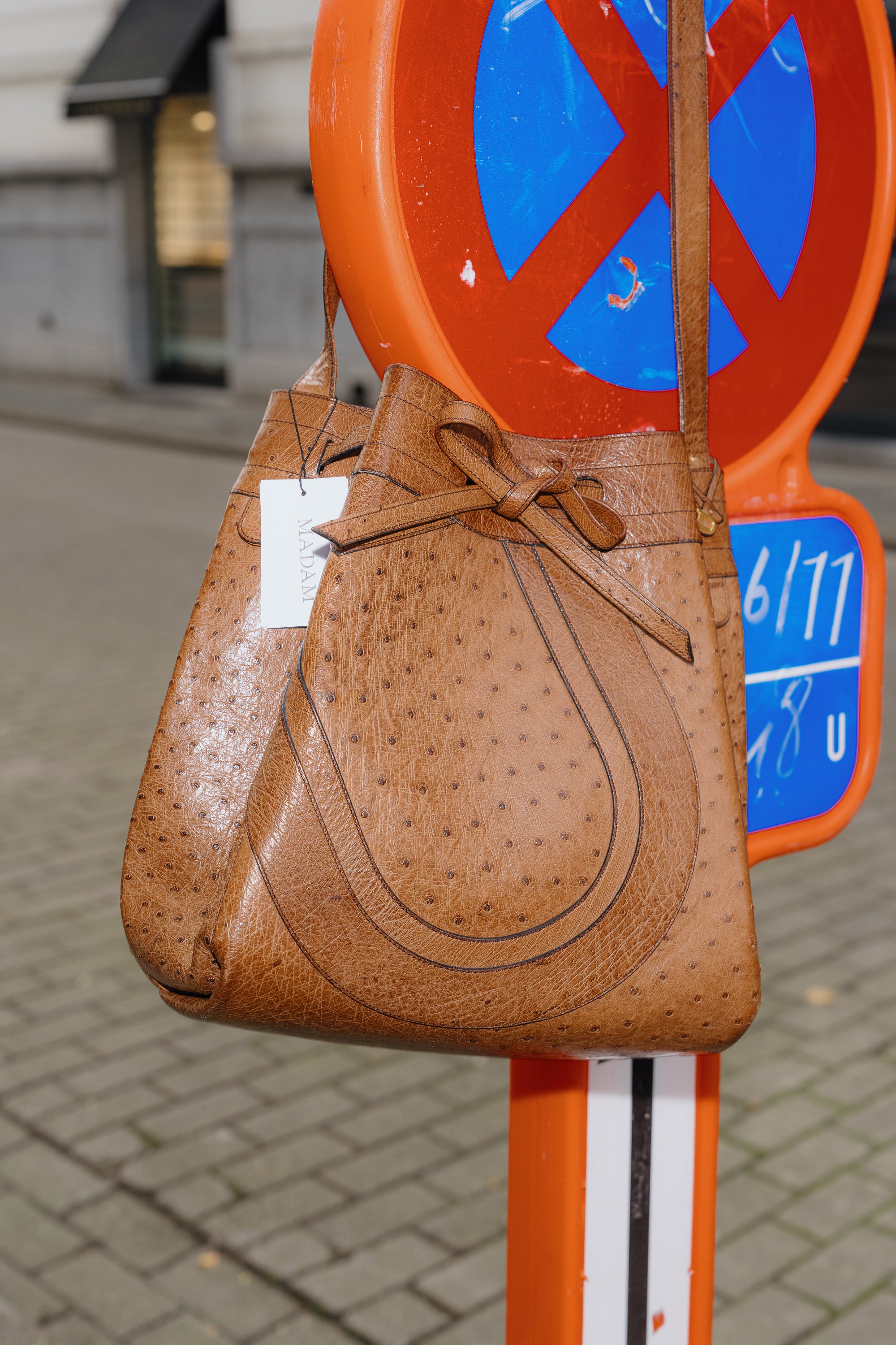 Delvaux Tabac Ostrich Desert Bag